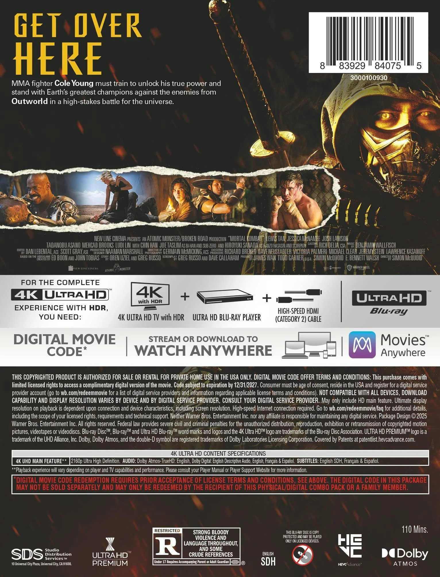 Mortal Kombat (Limited Edition 4K Ultra HD Steelbook + Digital) [UHD] - Image 3