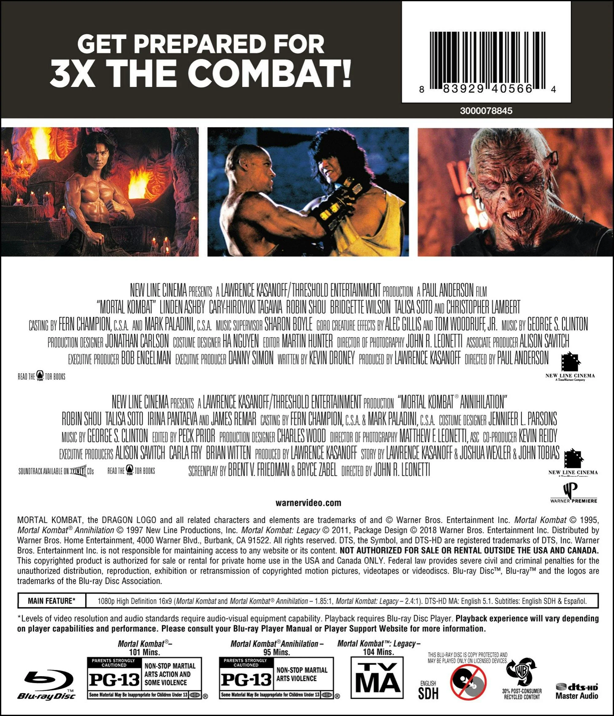Mortal Kombat/Mortal Kombat 2/Mortal Kombat: Legacy (Box Set) [Blu-ray] - Image 2