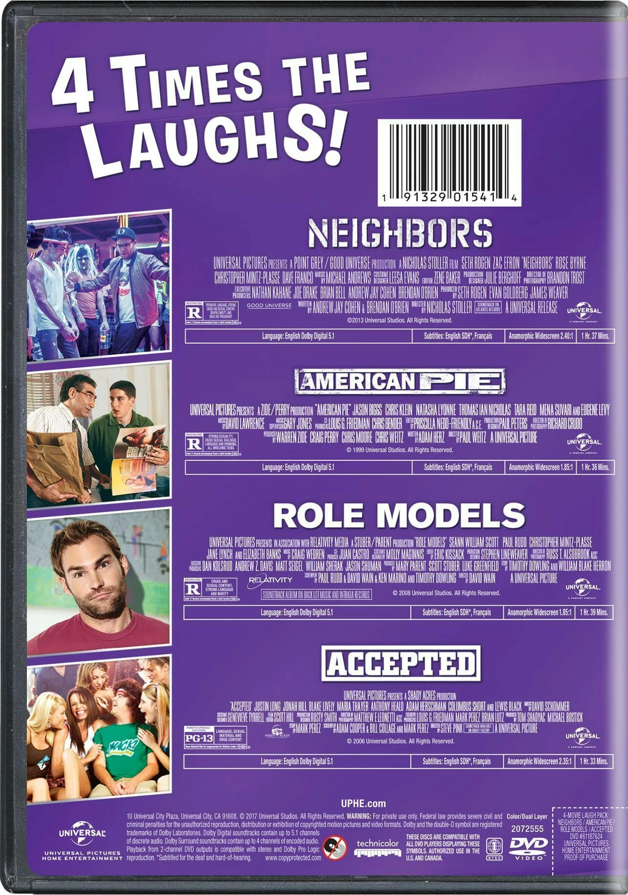 Neighbors/American Pie/Role Models/Accepted (DVD Set) [DVD] - Image 2