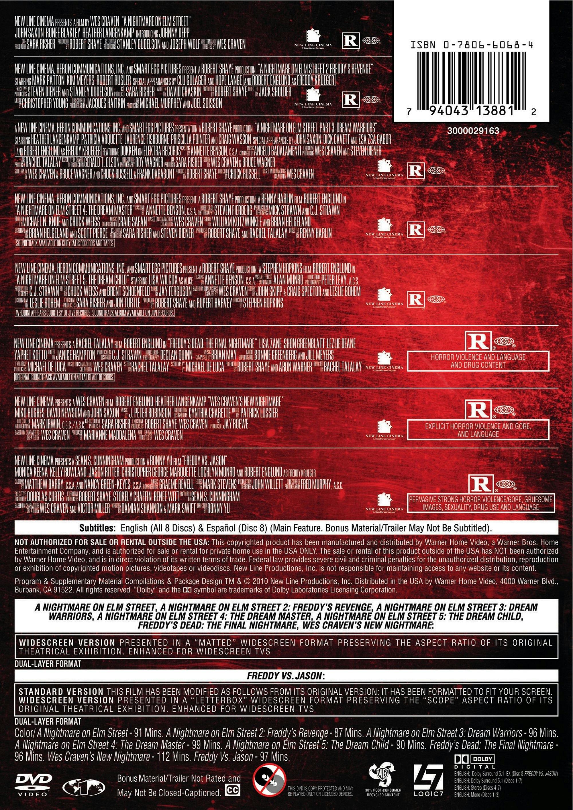 A Nightmare On Elm Street 1-8 (Box Set) [DVD] - Image 2