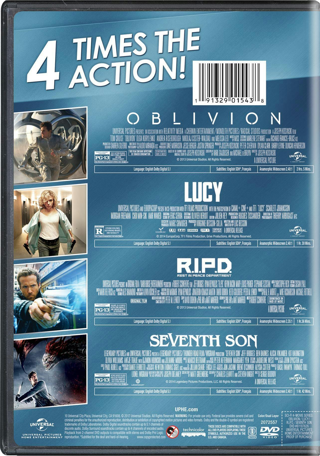 Oblivion/Lucy/R.I.P.D./Seventh Son (DVD Set) [DVD] - Image 2