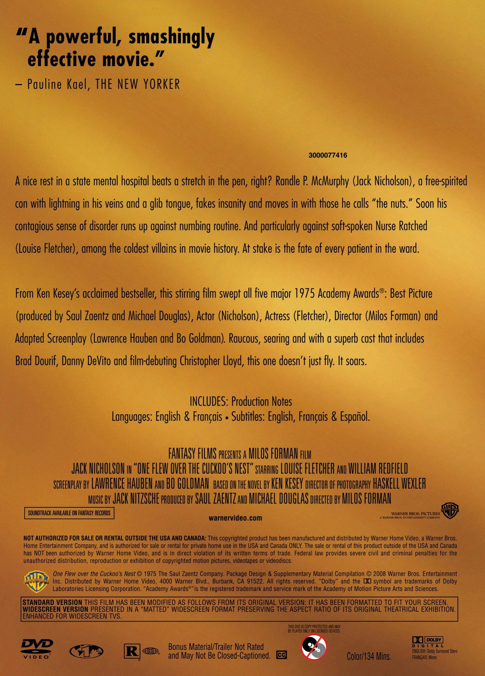 One Flew Over the Cuckoo's Nest (DVD New Packaging) [DVD] - Image 2