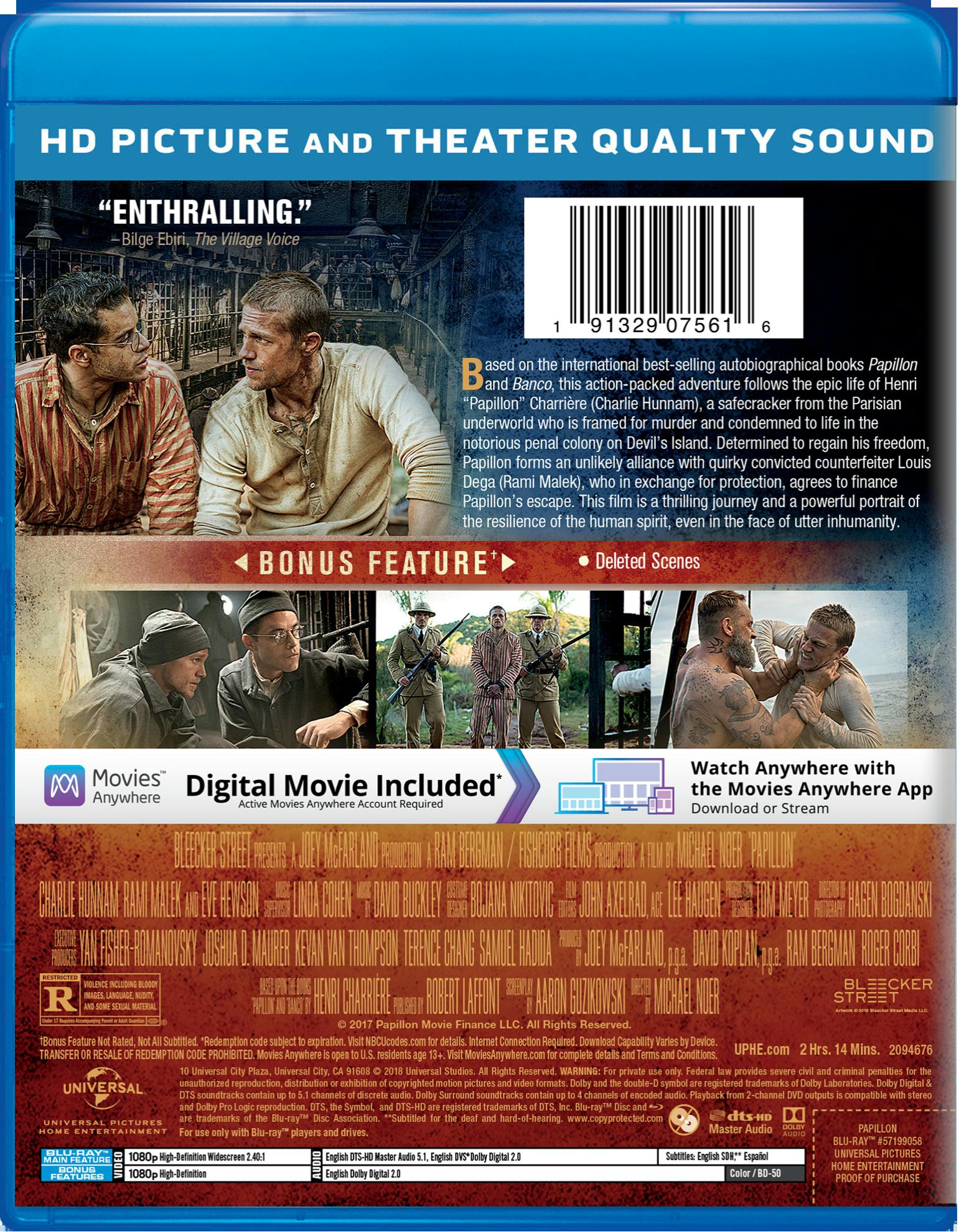 Papillon (Blu-ray + Digital HD) [Blu-ray] - Image 2