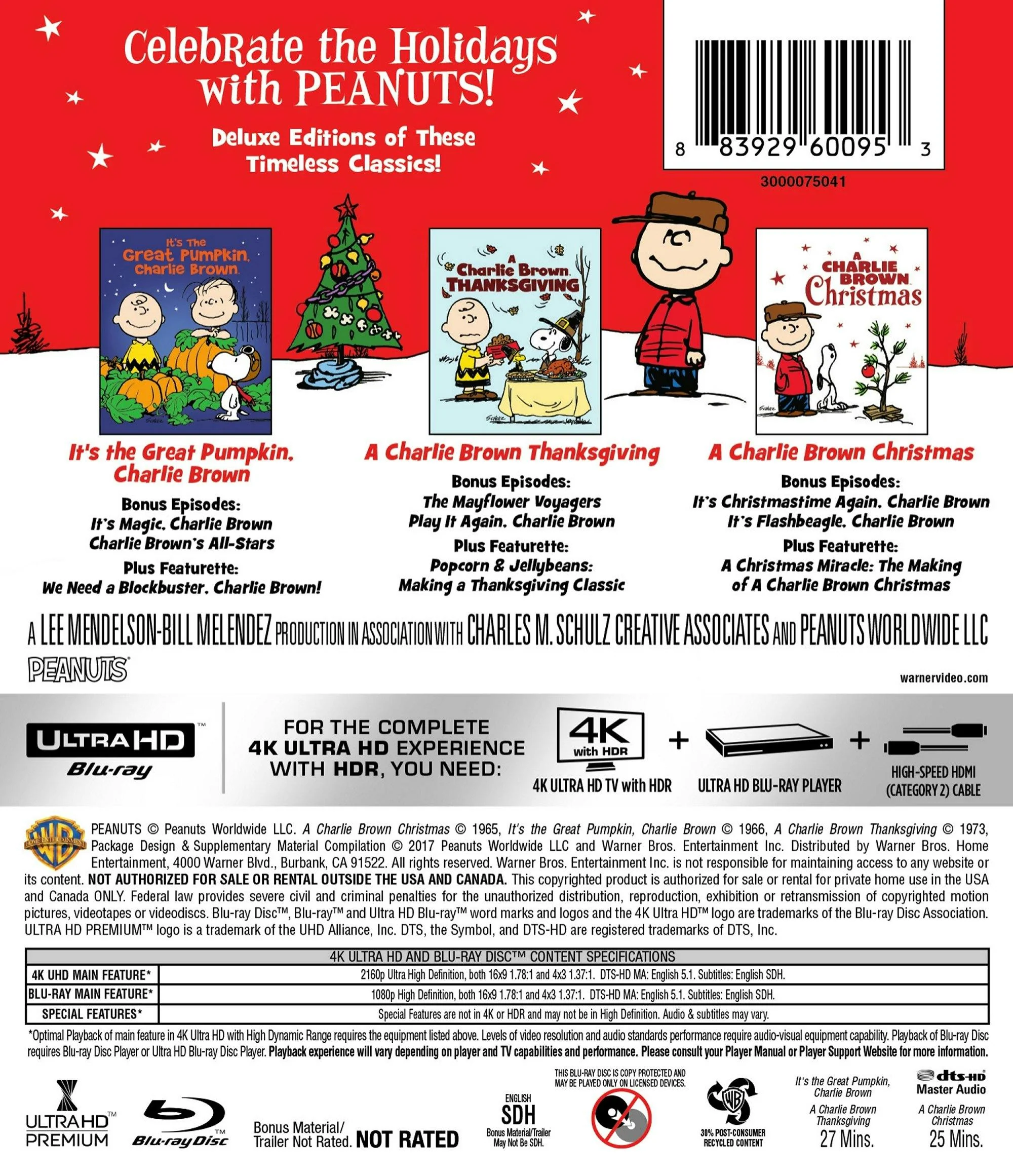 Peanuts: Holiday Collection (4K Ultra HD + Blu-ray) [UHD] - Image 3