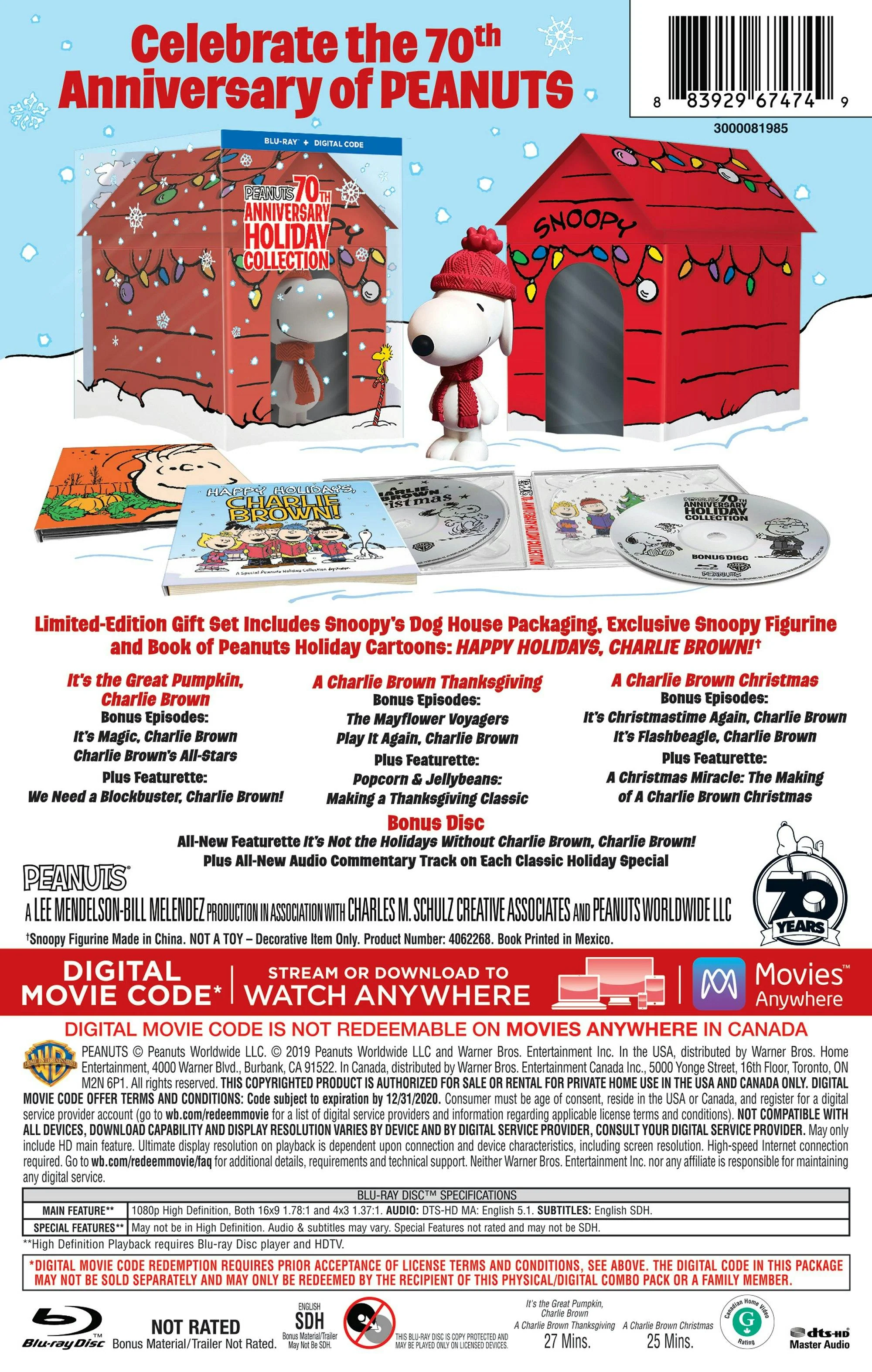 Peanuts: Holiday Collection (70th Anniversary Edition) [Blu-ray] - Image 2