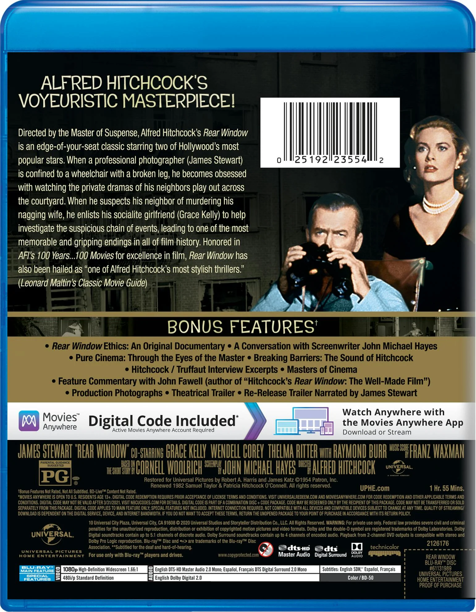 Rear Window (Blu-ray + Digital Copy) [Blu-ray] - Image 2