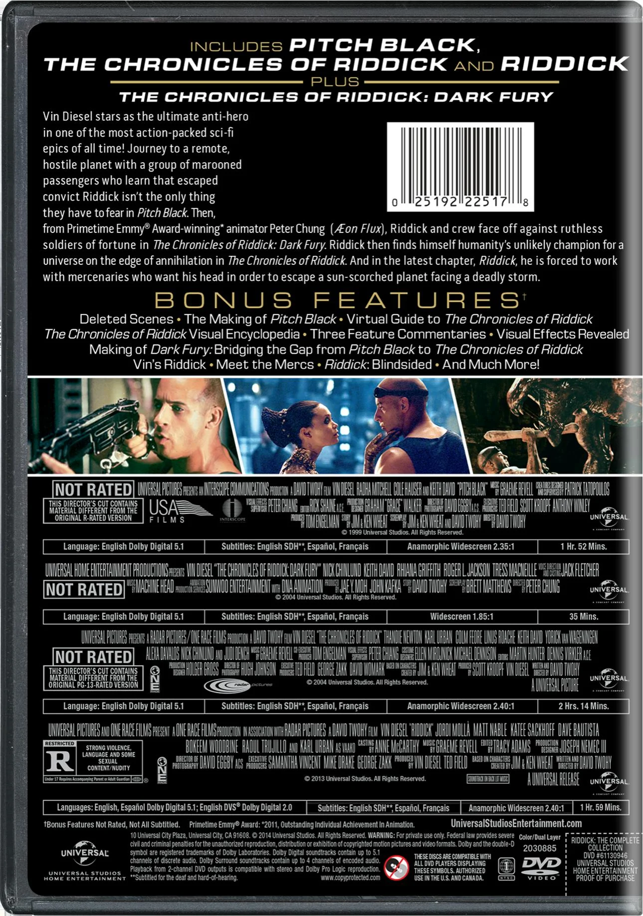 Riddick: The Complete Collection (Box Set) [DVD] - Image 2