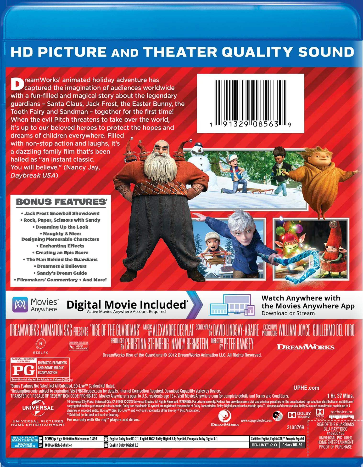 Rise of the Guardians (Digital + Holiday Art) [Blu-ray] - Image 2