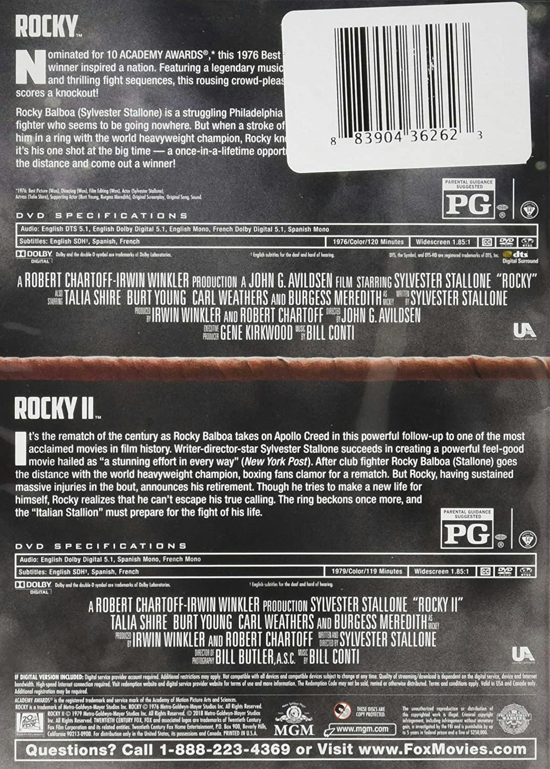 Rocky/Rocky II (DVD Double Feature) [DVD] - Image 2