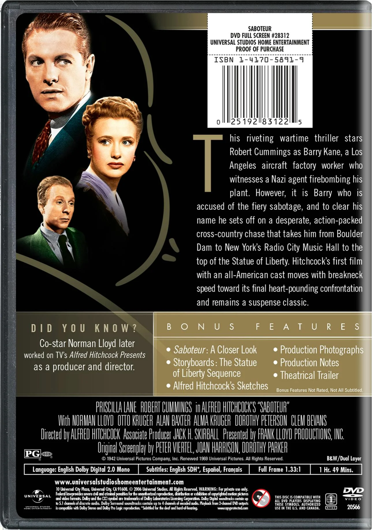 Saboteur [DVD] - Image 2