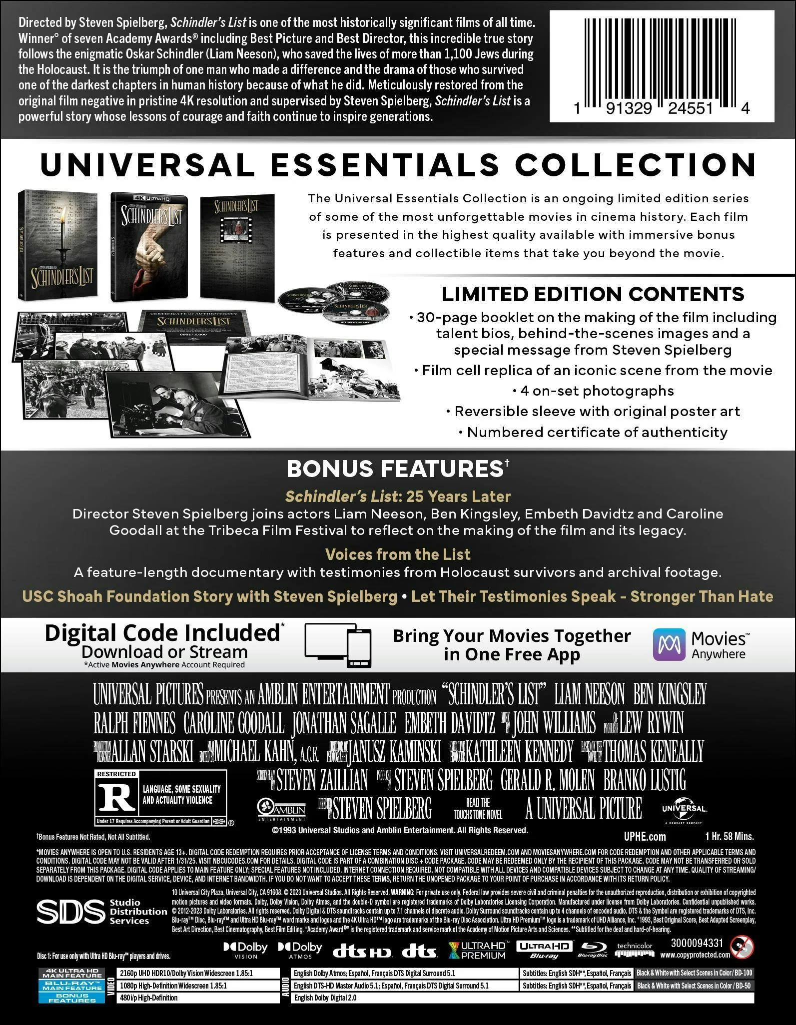 Schindler's List (4K Ultra HD + Blu-ray (30th Anniversary)) [UHD] - Image 3