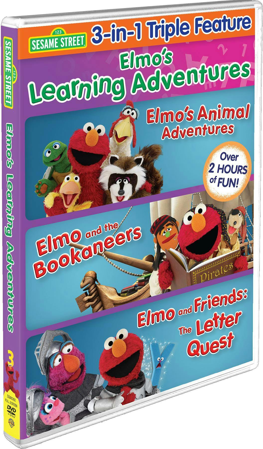 Sesame Street: Elmo's Learning Adventures (Elmo's Animal Adventures/Elmo and the Bookaneers/The Letter Quest) [DVD] - Image 2