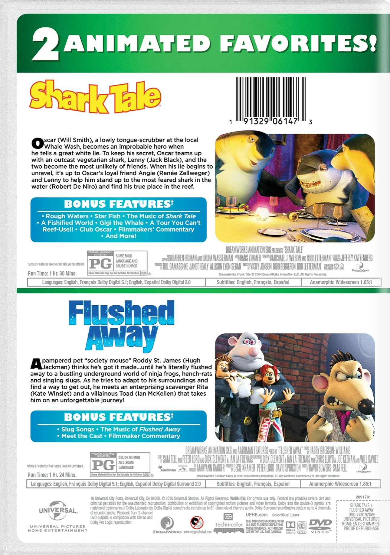 Shark Tale/Flushed Away (DVD Double Feature) [DVD] - Image 2