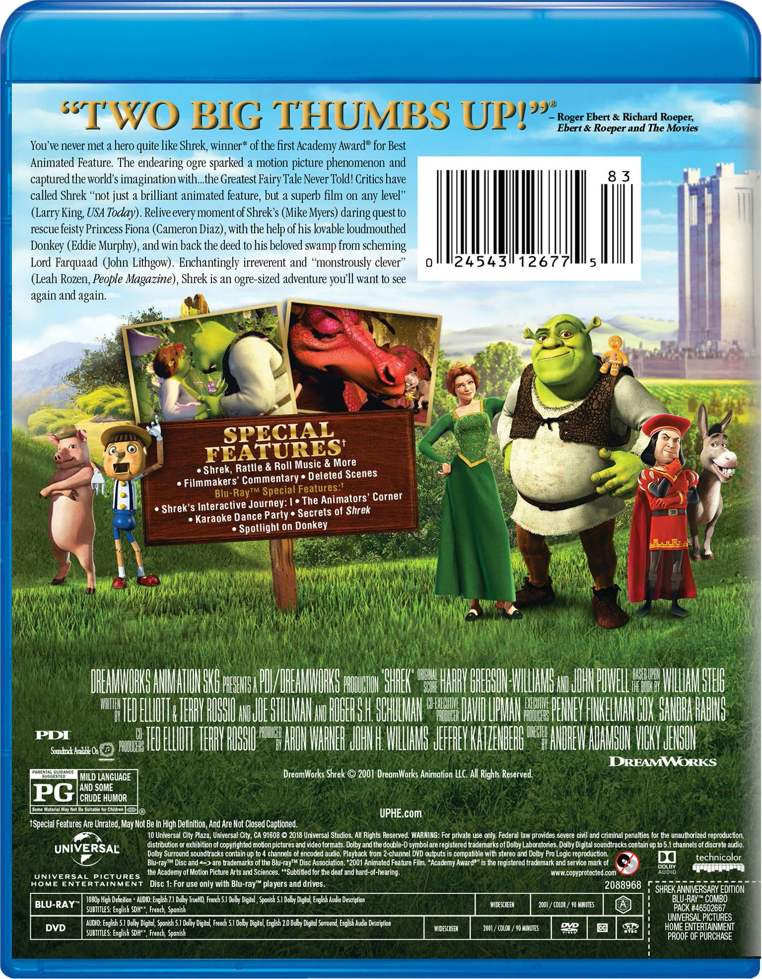 Shrek (Anniversary Edition + DVD) [Blu-ray] - Image 2