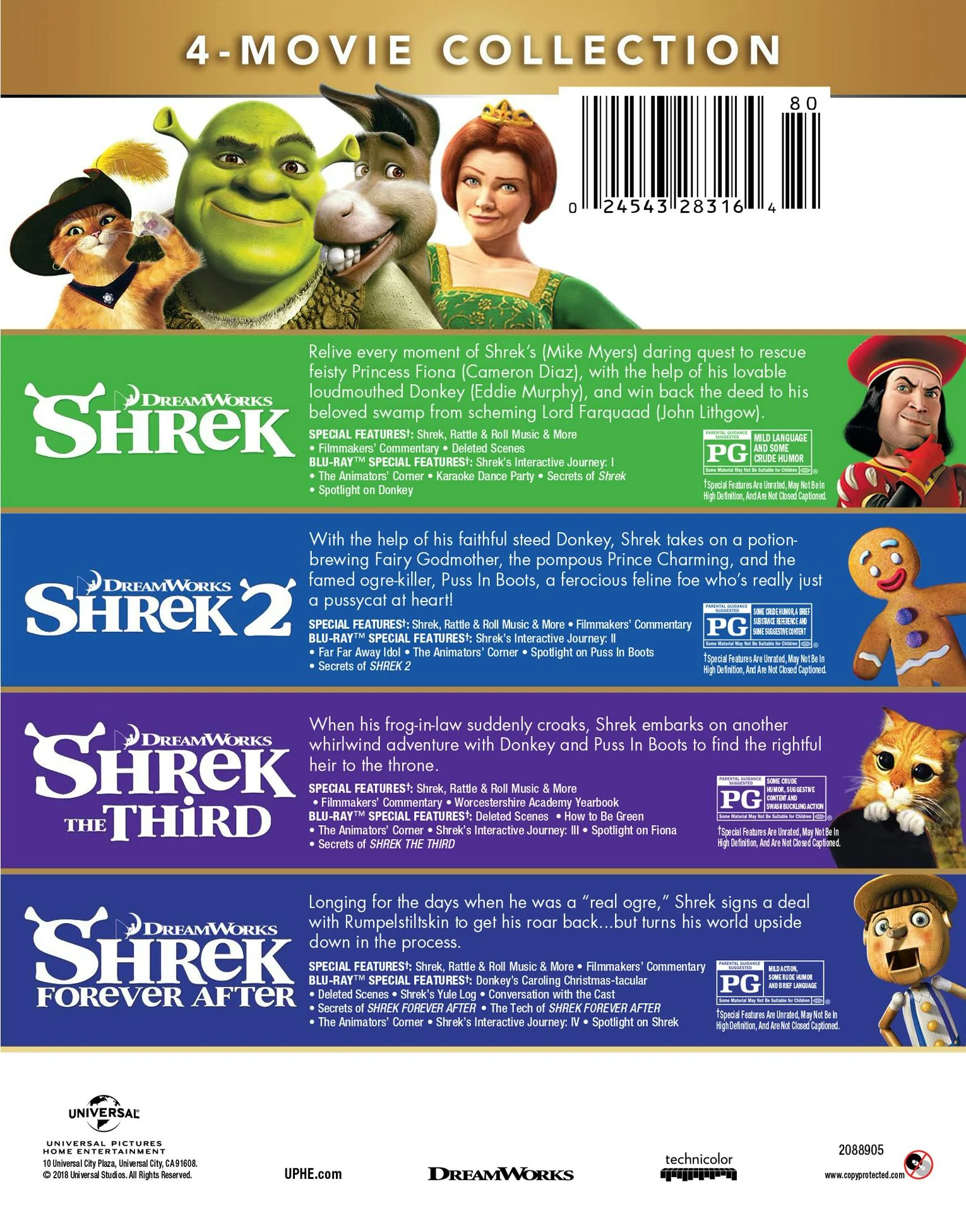 Shrek: The 4-movie Collection (Anniversary Edition) [Blu-ray] - Image 2