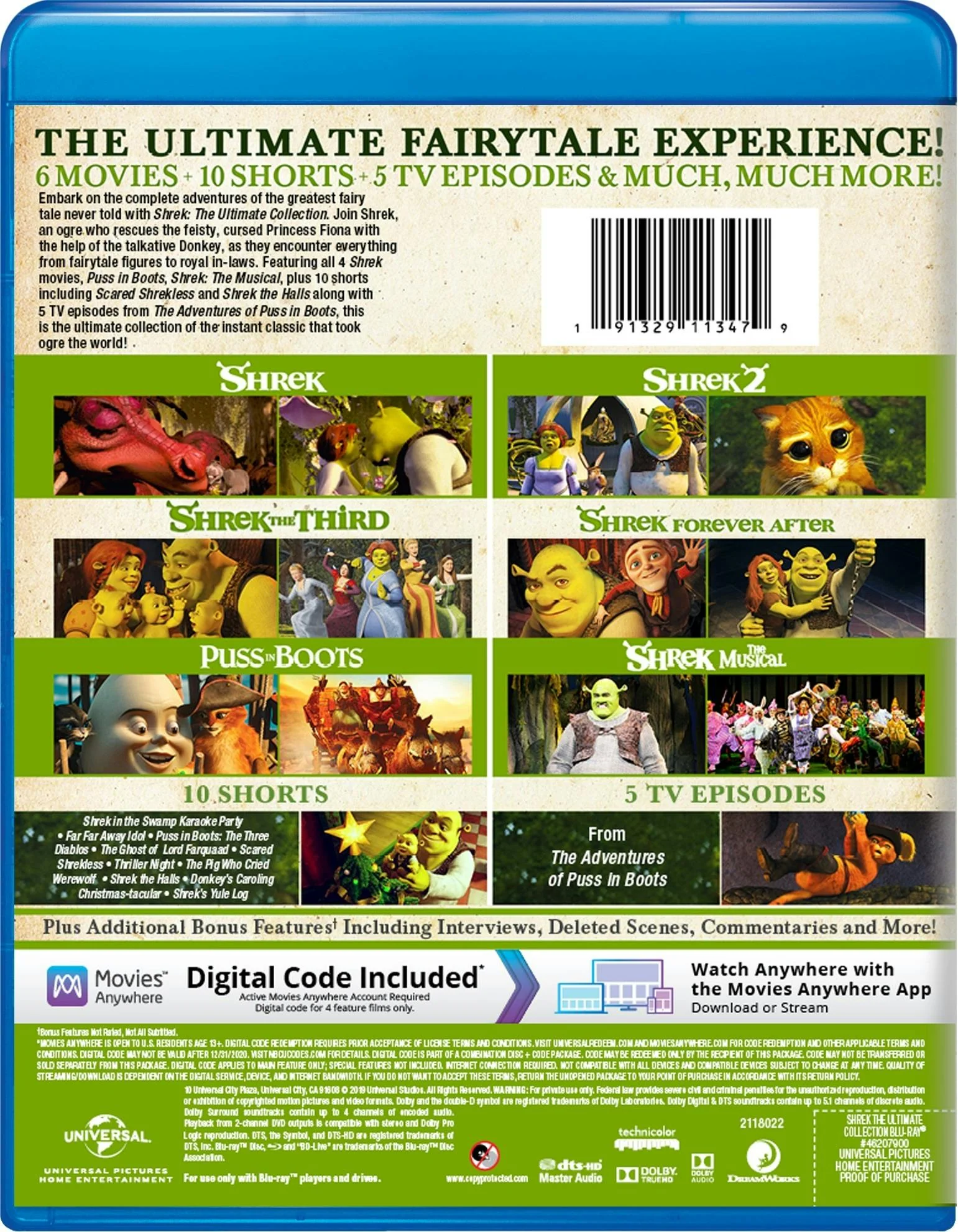Shrek: The Ultimate Collection (Blu-ray + Digital HD) [Blu-ray] - Image 2