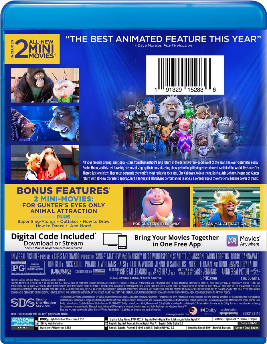 Sing 2 (with DVD) [Blu-ray] - Image 3