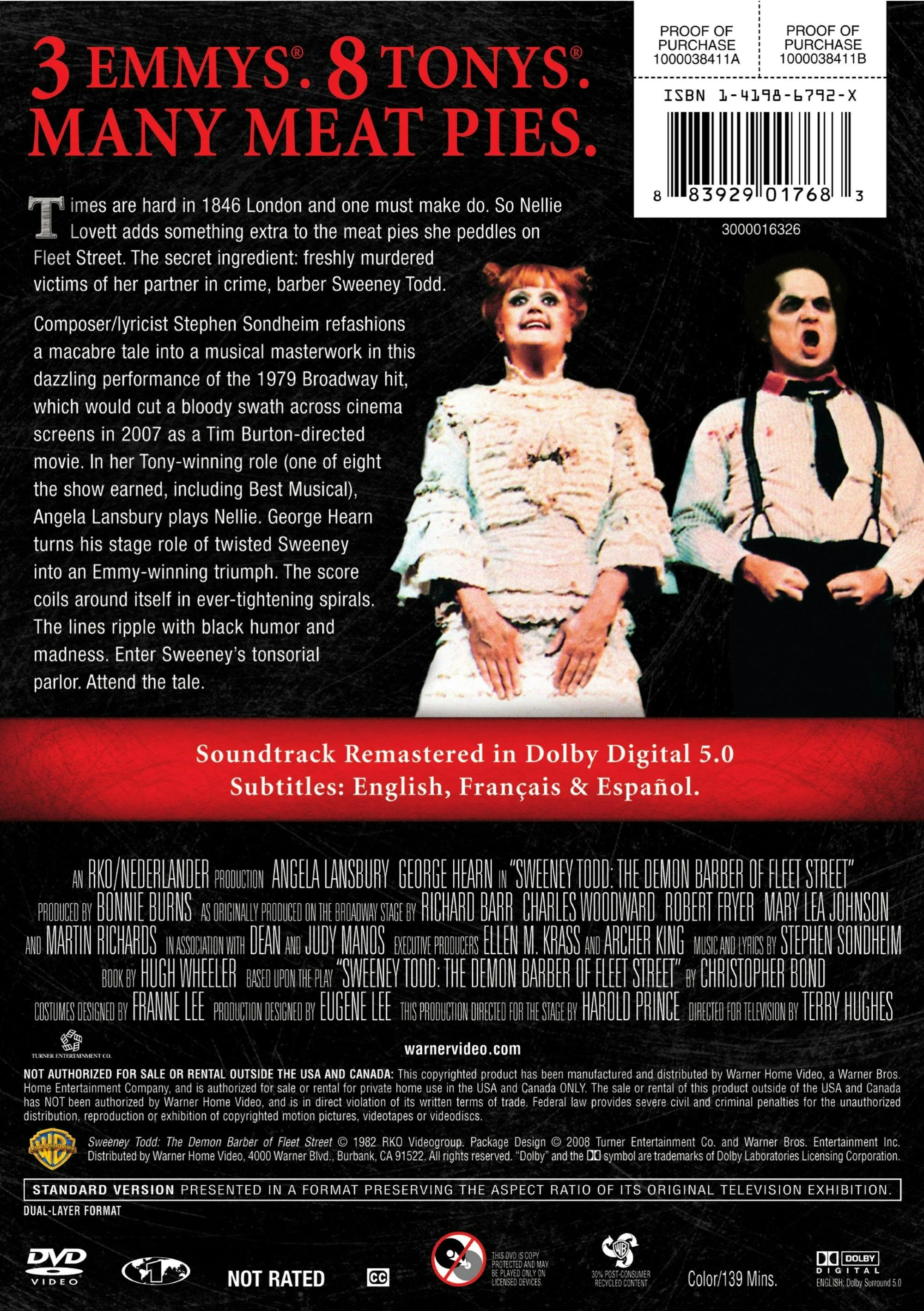 Sweeney Todd - The Demon Barber of Fleet Street [DVD] - Image 2