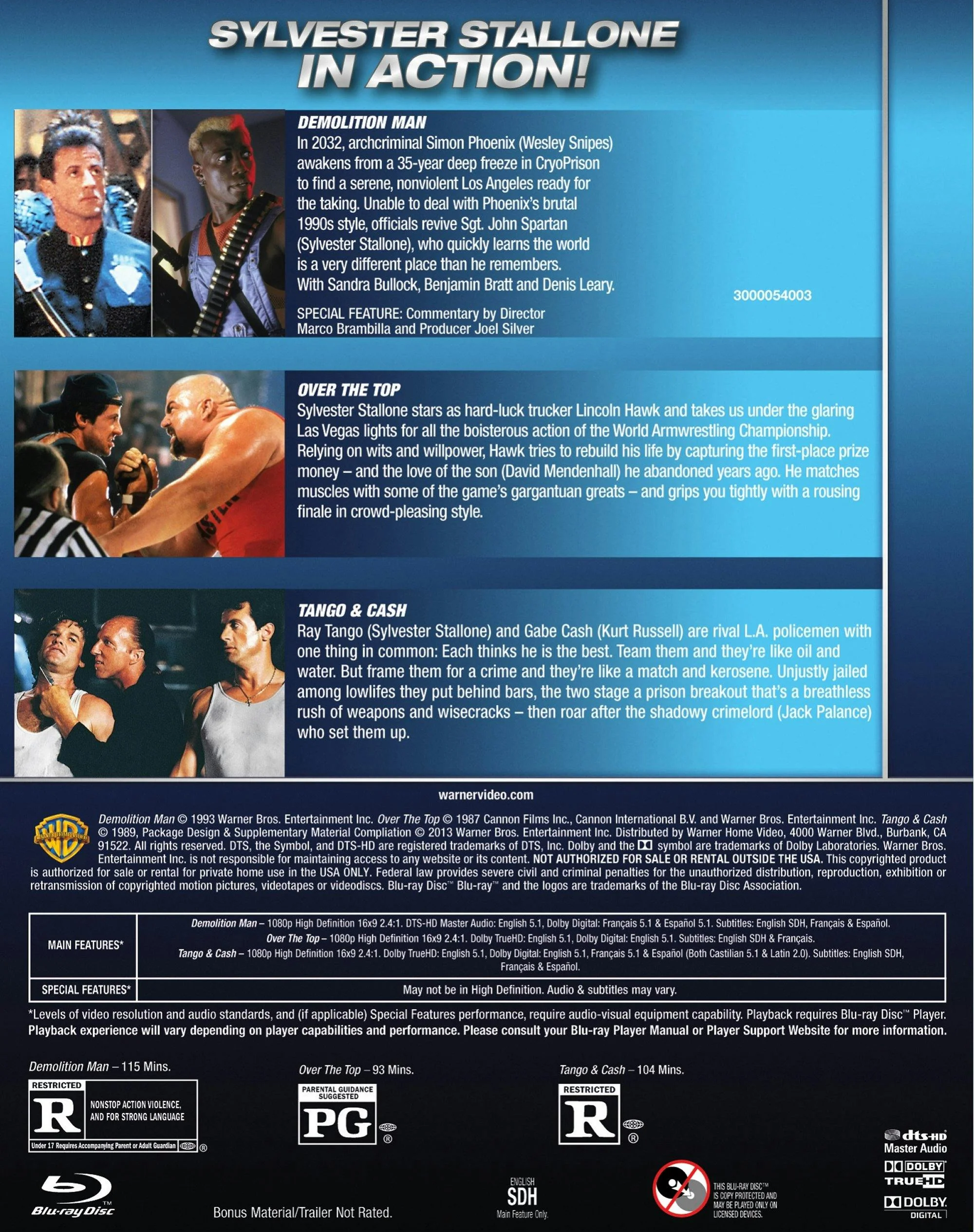 Demolition Man/Over the Top/Tango & Cash (Box Set) [Blu-ray] - Image 2