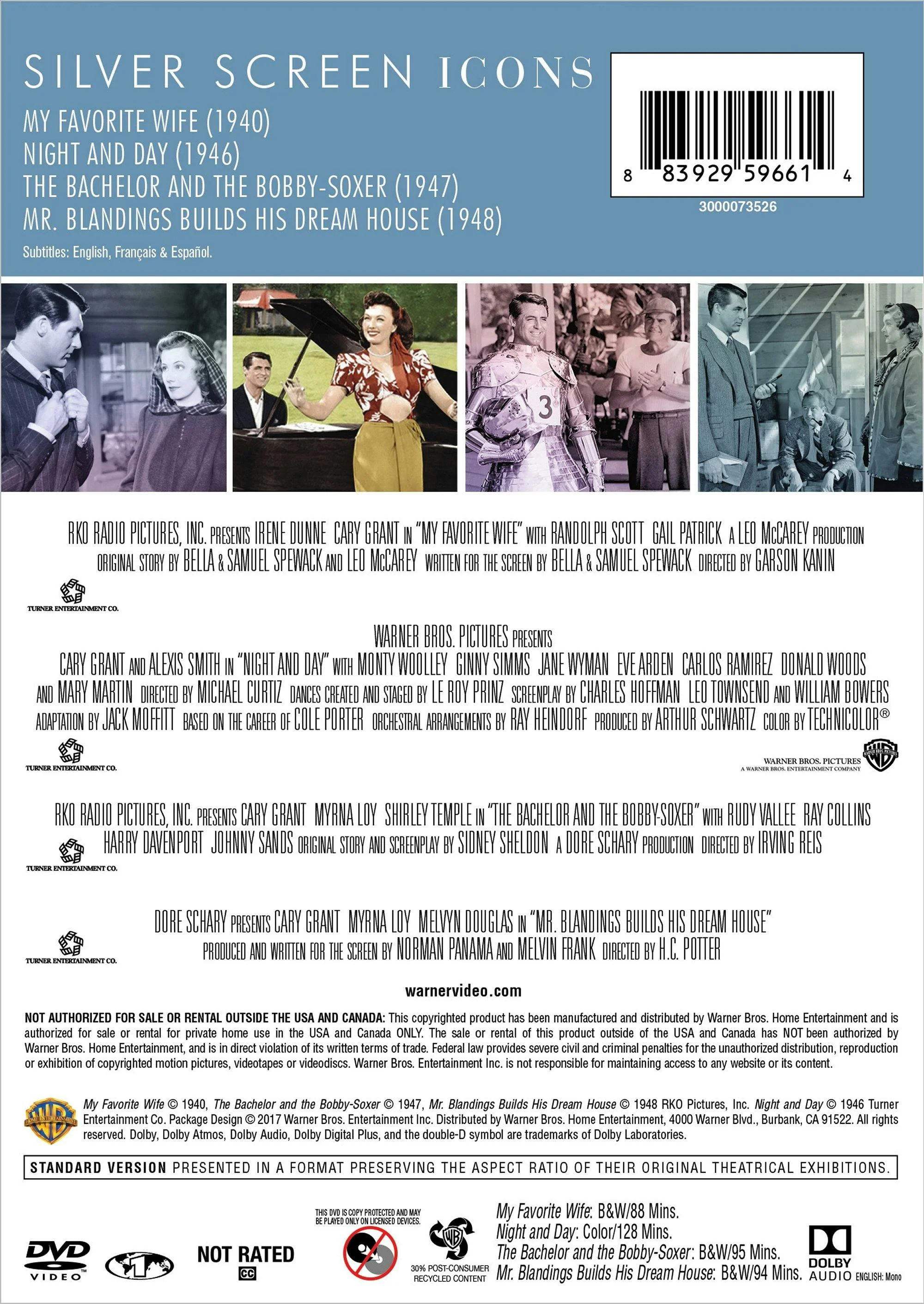 Silver Screen Icons - Cary Grant (DVD New Box Art) [DVD] - Image 2