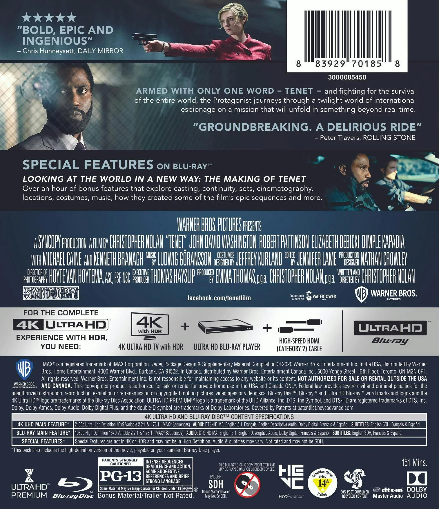 Tenet (4K Ultra HD + Blu-ray) [UHD] - Image 3