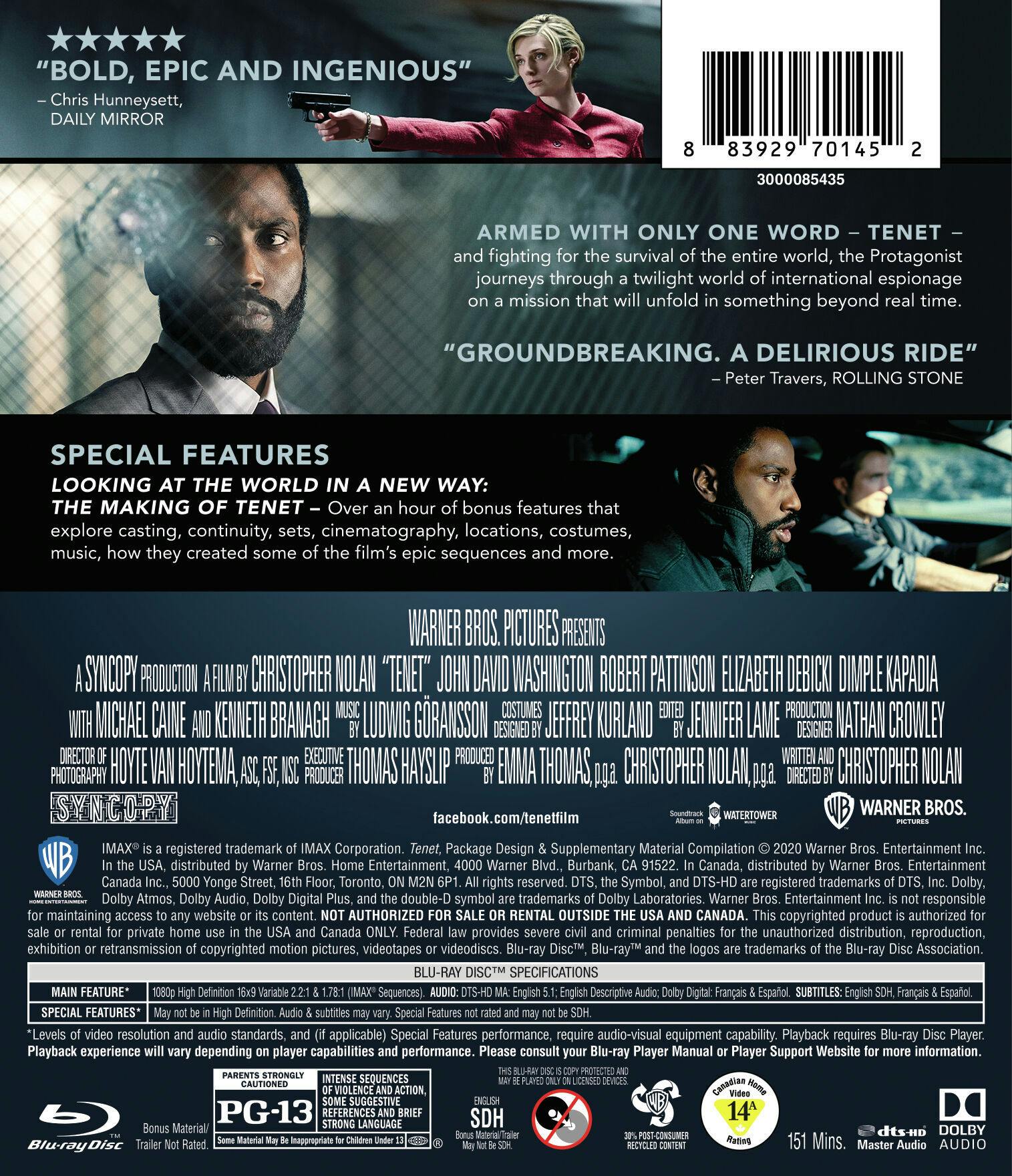 Tenet (with DVD) [Blu-ray] - Image 2
