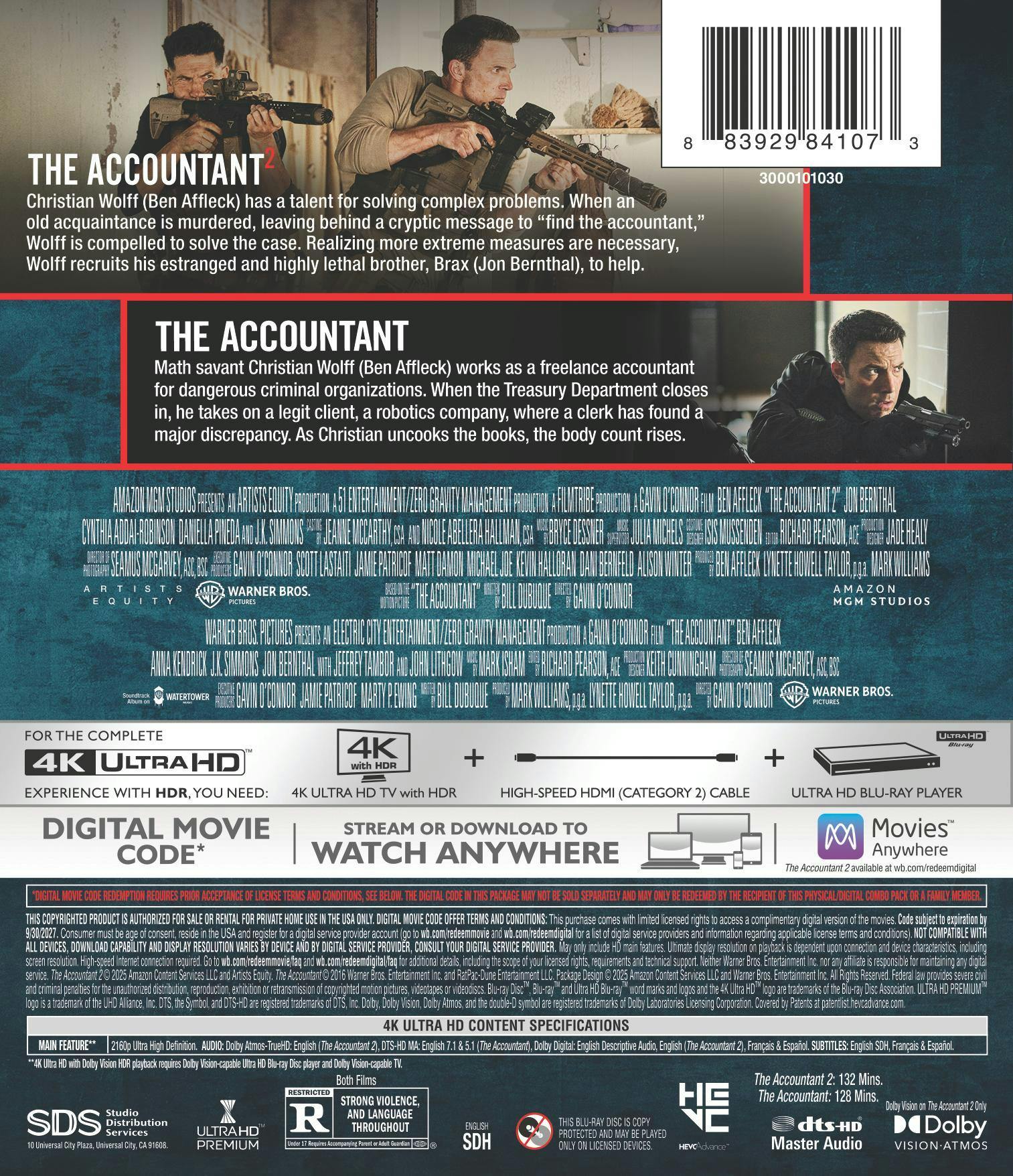 The Accountant 2-Film Collection (4K Ultra HD + Digital) [UHD] - Image 3