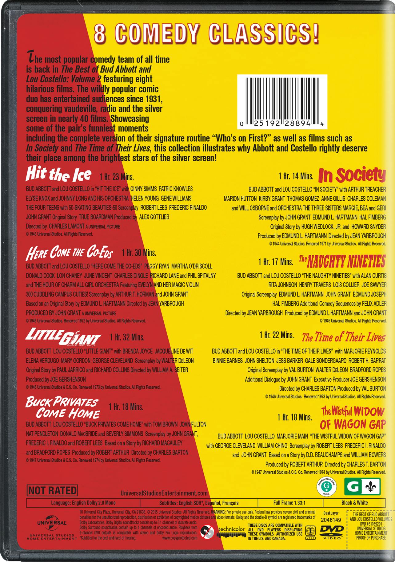 The Best of Bud Abbott and Lou Costello: Volume 2 [DVD] - Image 2