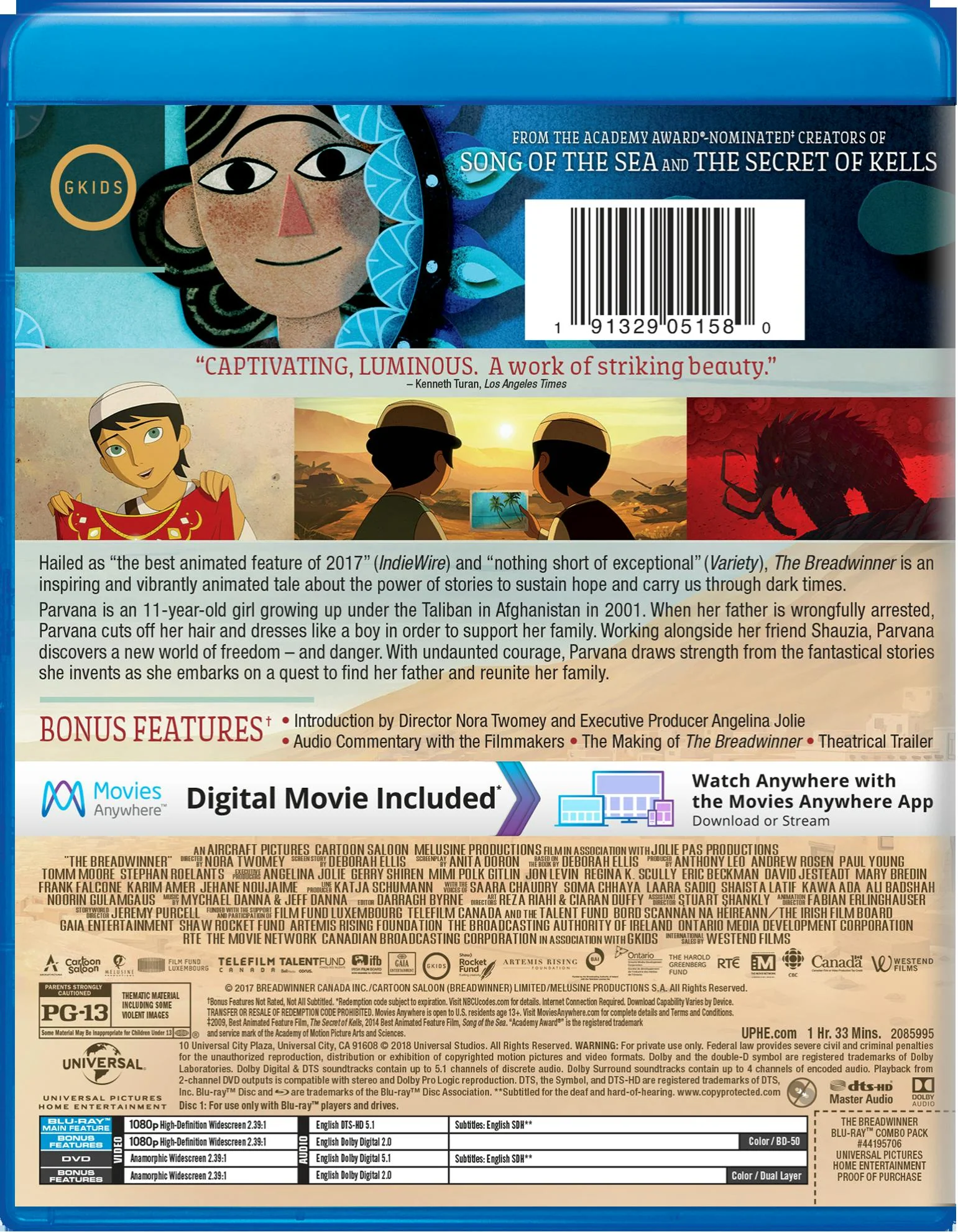 The Breadwinner (DVD + Digital) [Blu-ray] - Image 2