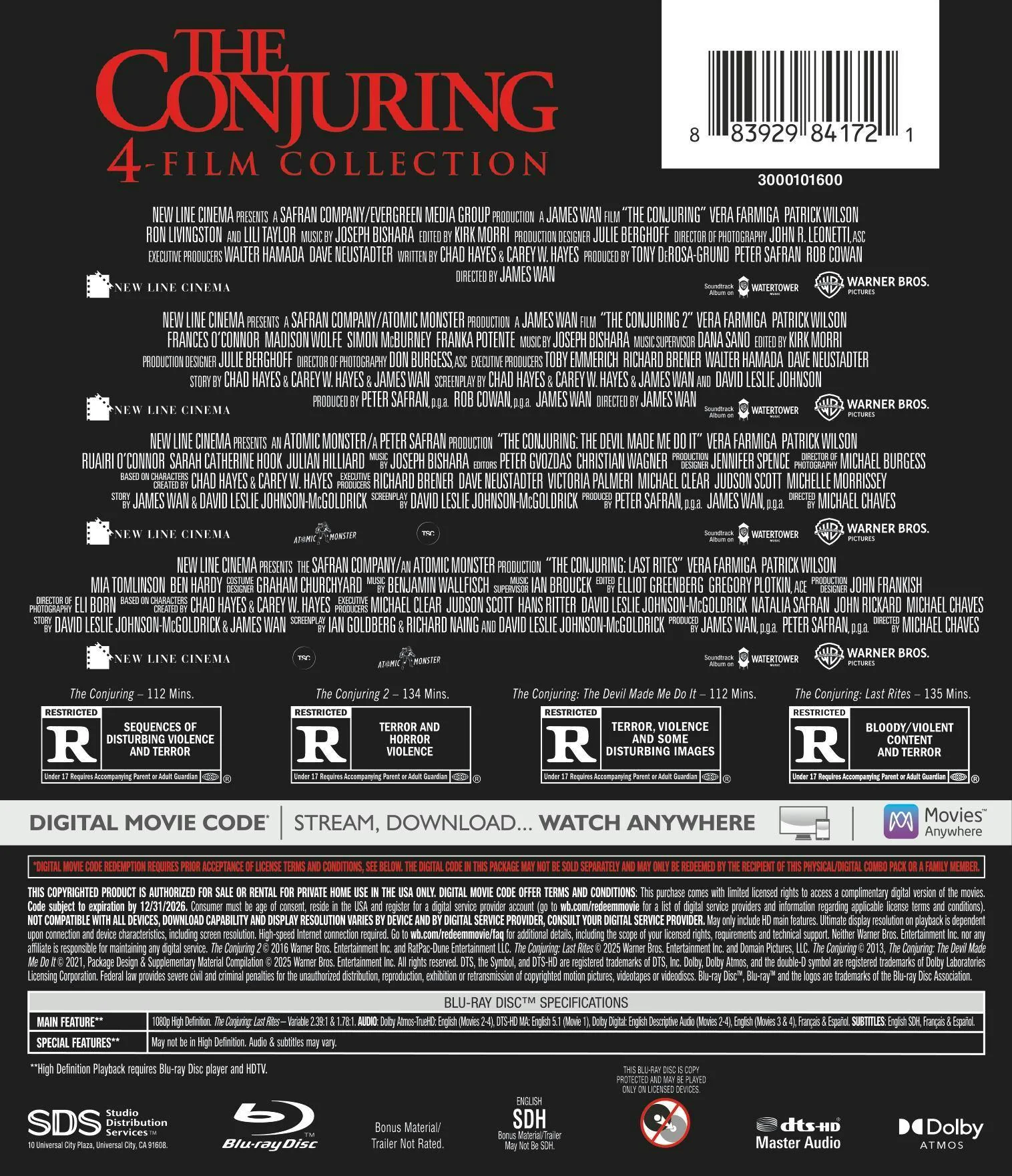 The Conjuring 4-Film Collection (Blu-ray + Digital) [Blu-ray] - Image 3