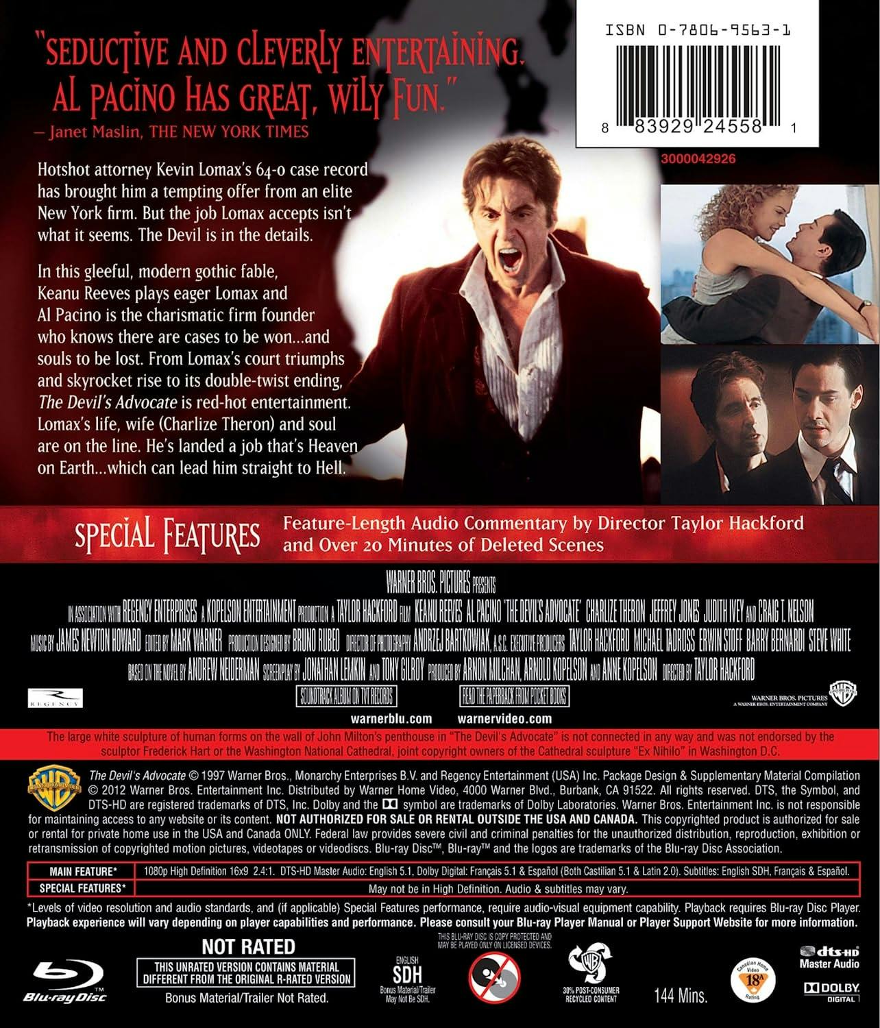 Devil's Advocate (Blu-ray Unrated Director's Cut) [Blu-ray] - Image 3
