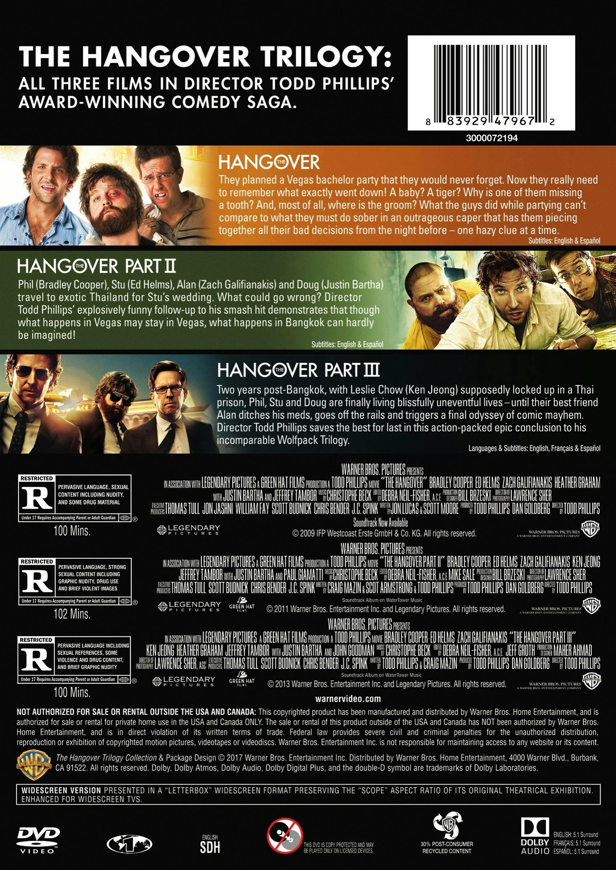 The Hangover Trilogy [DVD] - Image 2