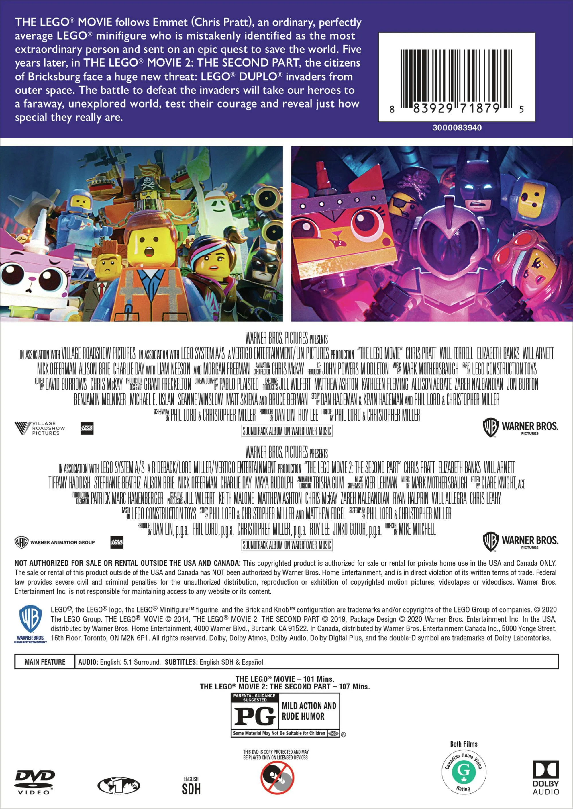 The LEGO Movie: 2-film Collection (DVD Double Feature) [DVD] - Image 2