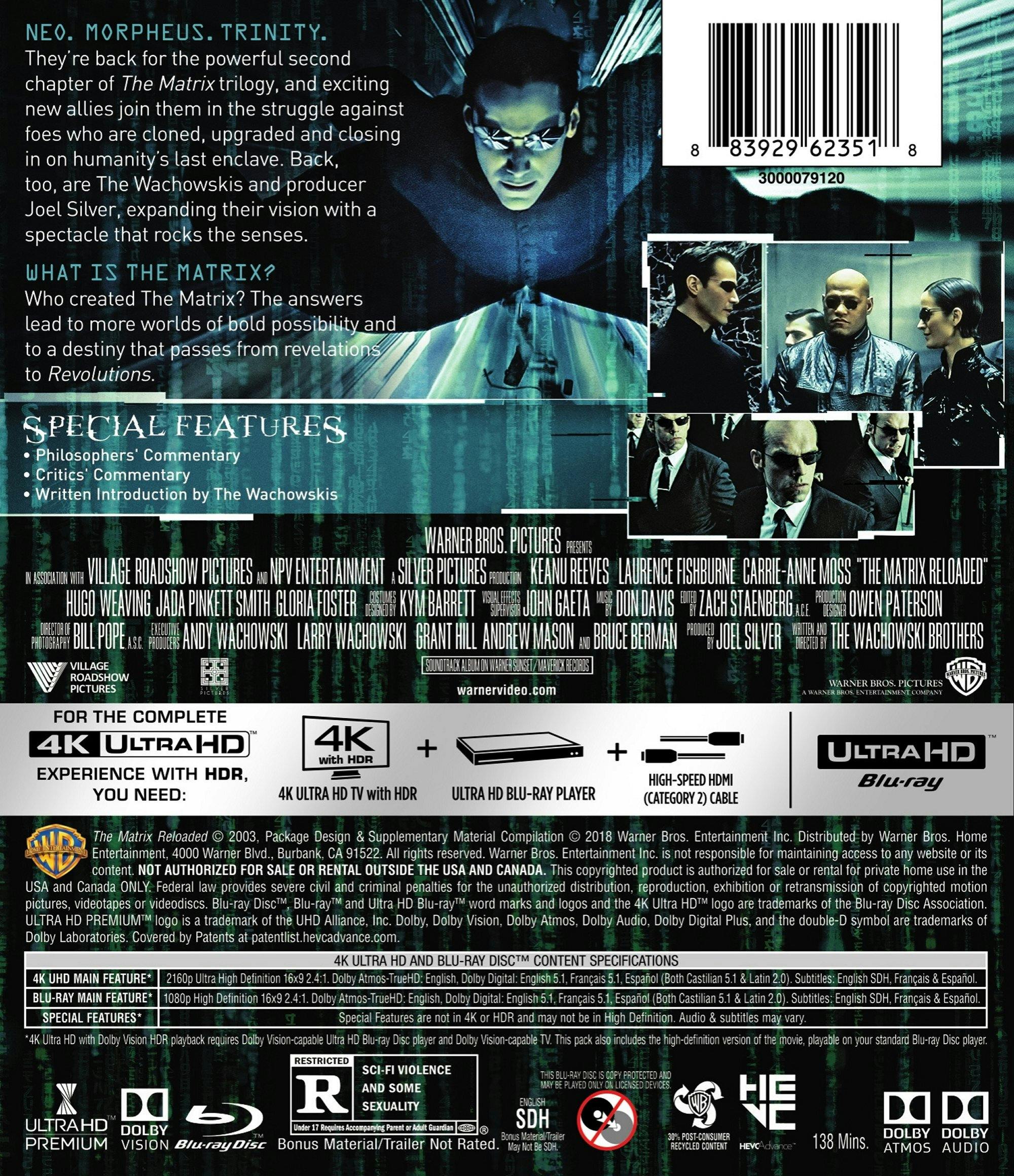 Matrix Reloaded (4K Ultra HD + Blu-ray) [UHD] - Image 2