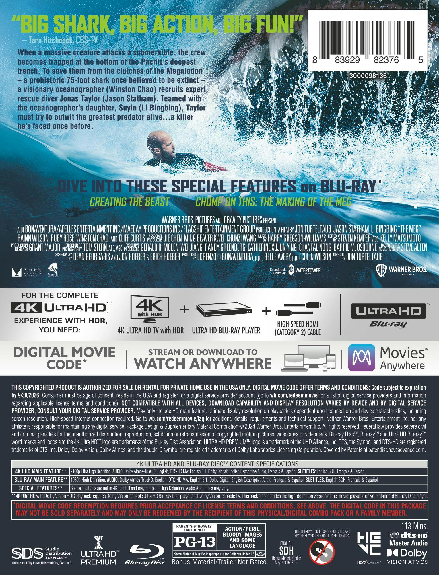 The Meg - Limited Edition Steelbook (4K Ultra HD + Blu-ray + Digital) [UHD] - Image 3