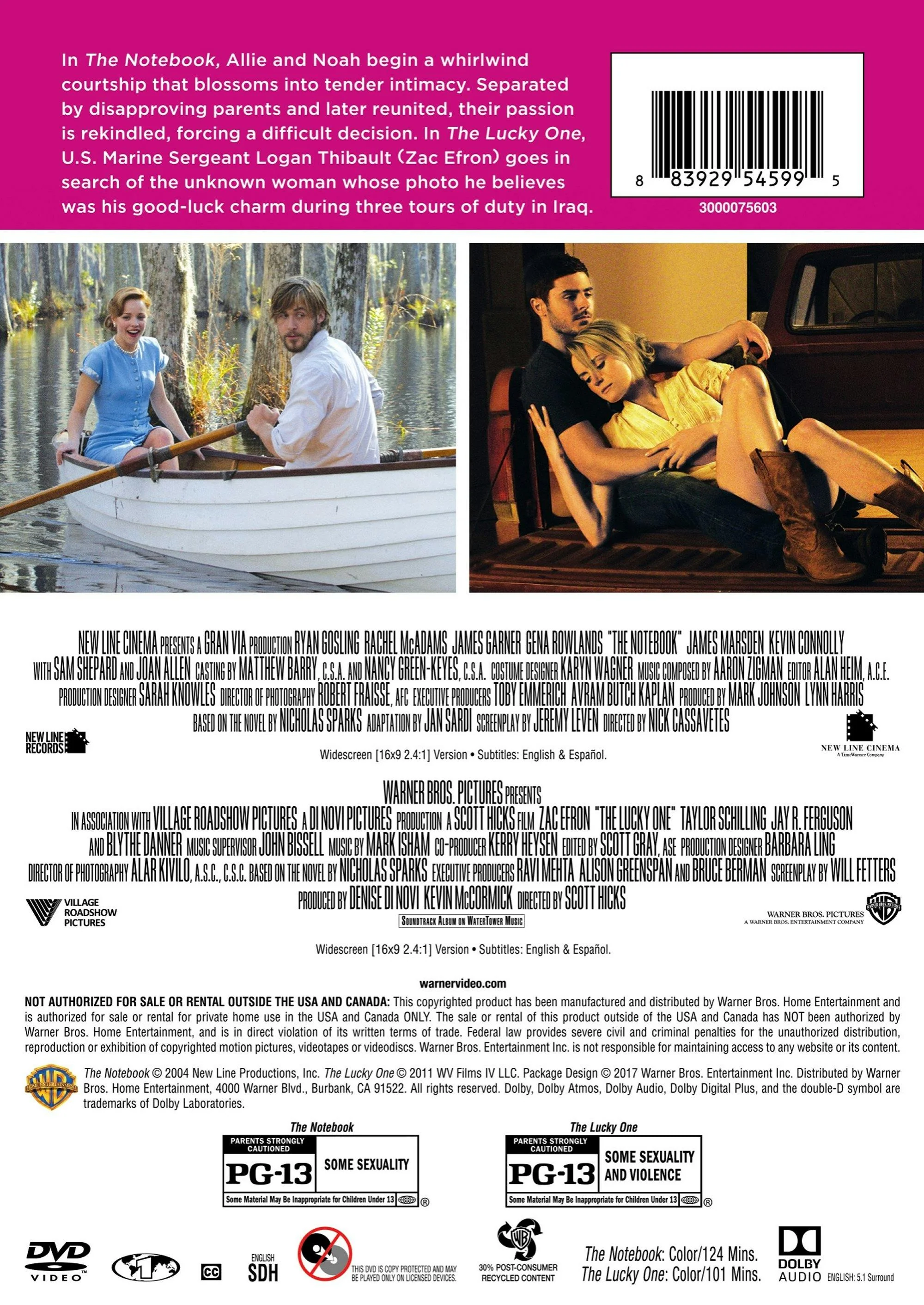 The Notebook/The Lucky One (DVD Double Feature) [DVD] - Image 3