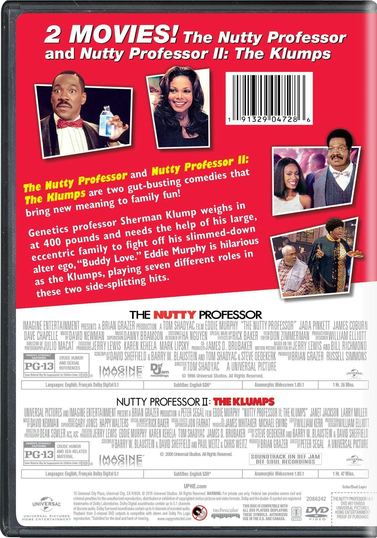The Nutty Professor I & II (DVD New Box Art) [DVD] - Image 2
