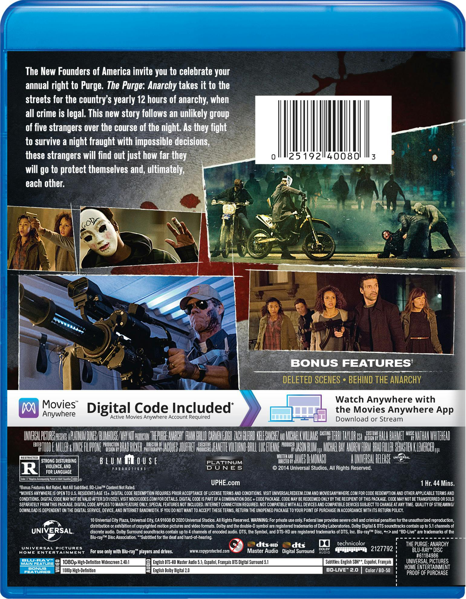 The Purge: Anarchy (Digital) [Blu-ray] - Image 2
