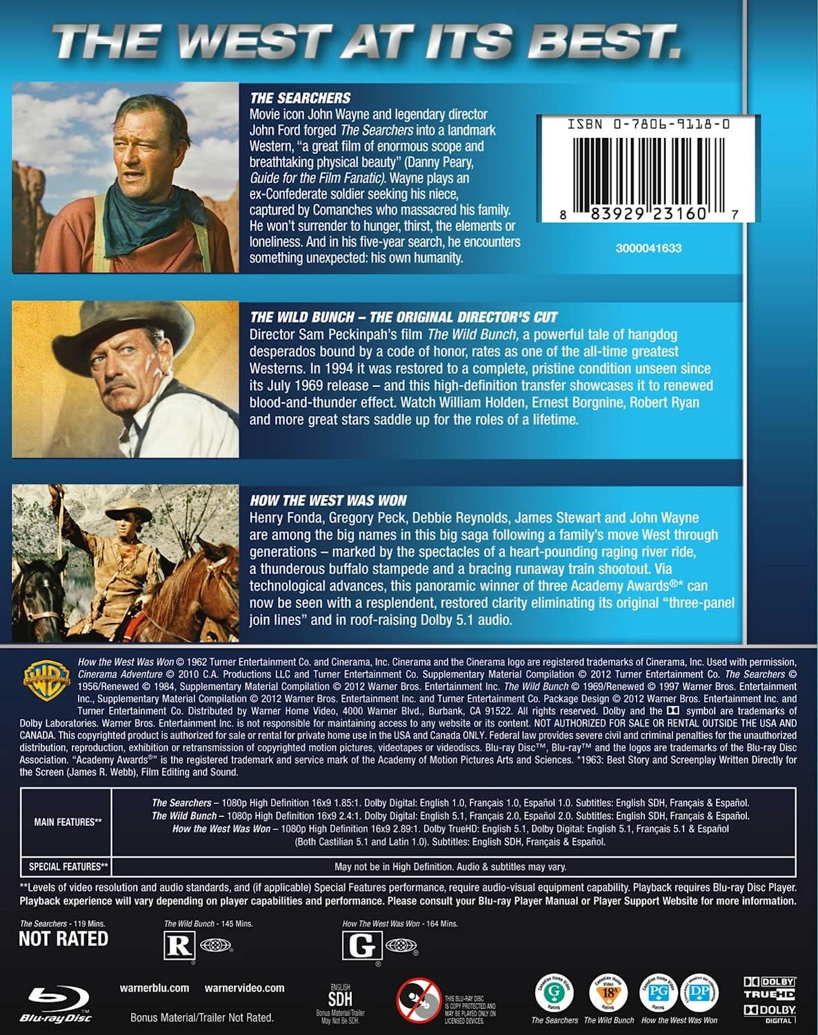 The Searchers/The Wild Bunch/How the West Was Won (Box Set) [Blu-ray] - Image 2