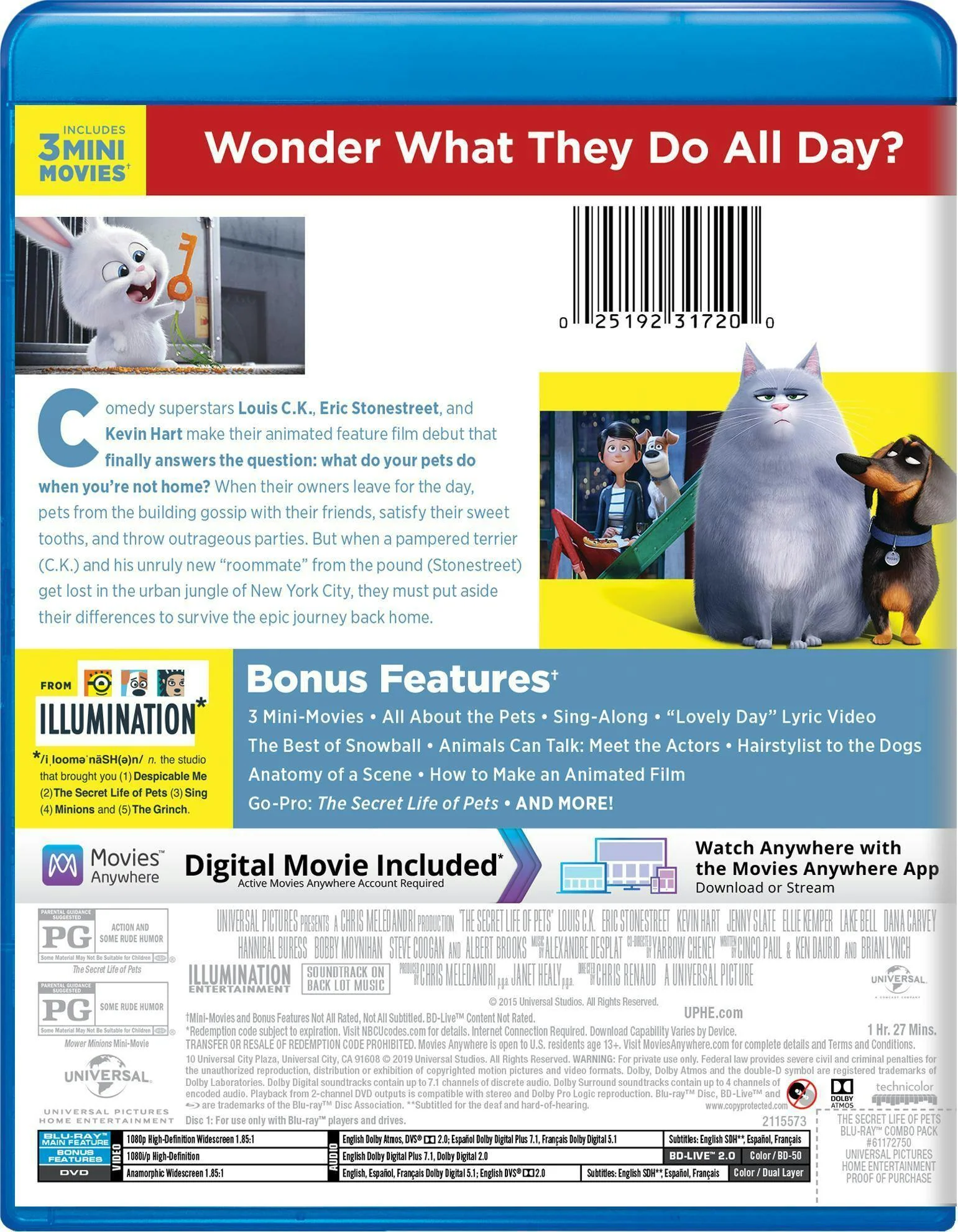 The Secret Life of Pets (DVD + Digital) [Blu-ray] - Image 2