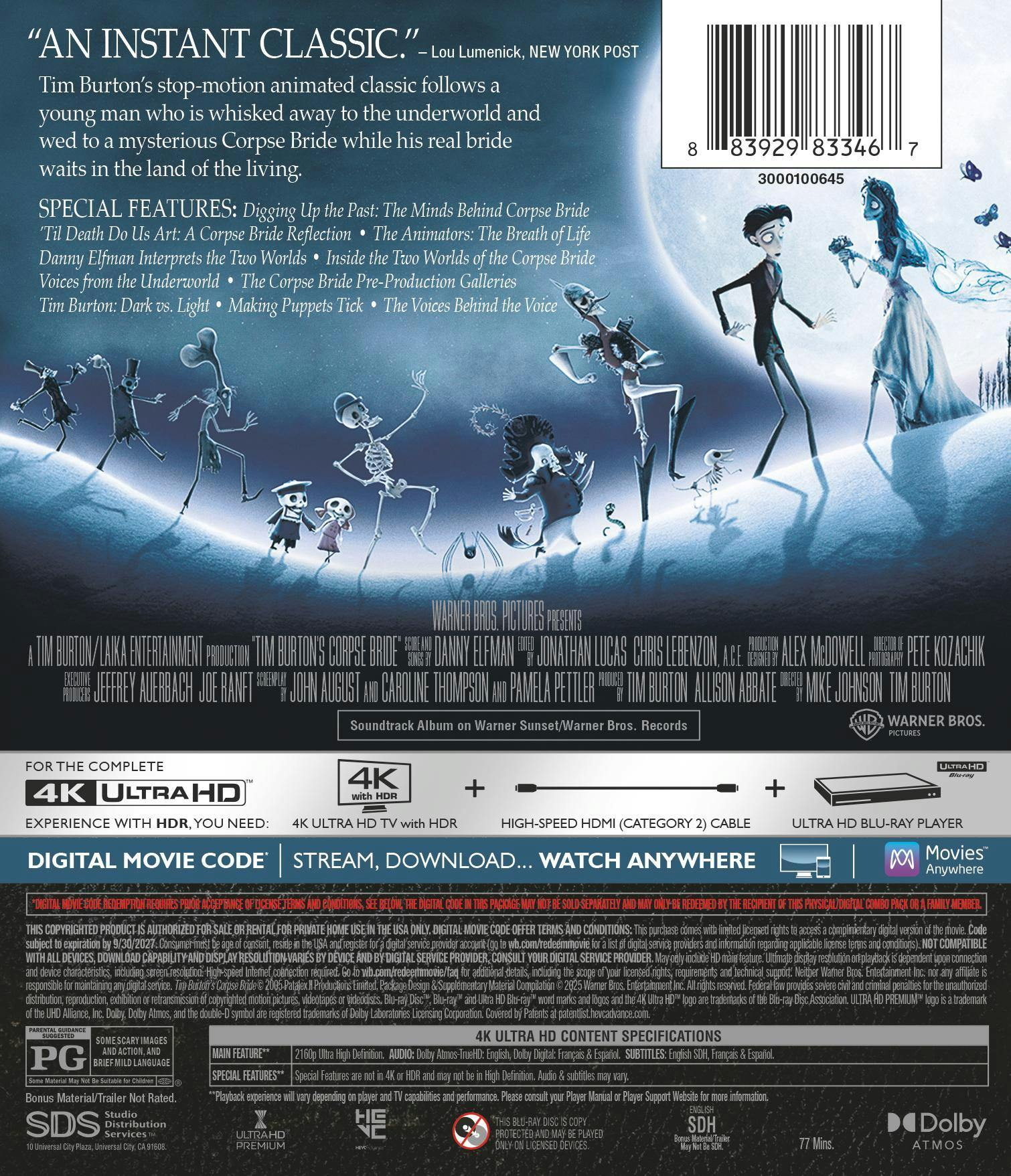 Tim Burton's Corpse Bride (4K Ultra HD + Digital) [UHD] - Image 3