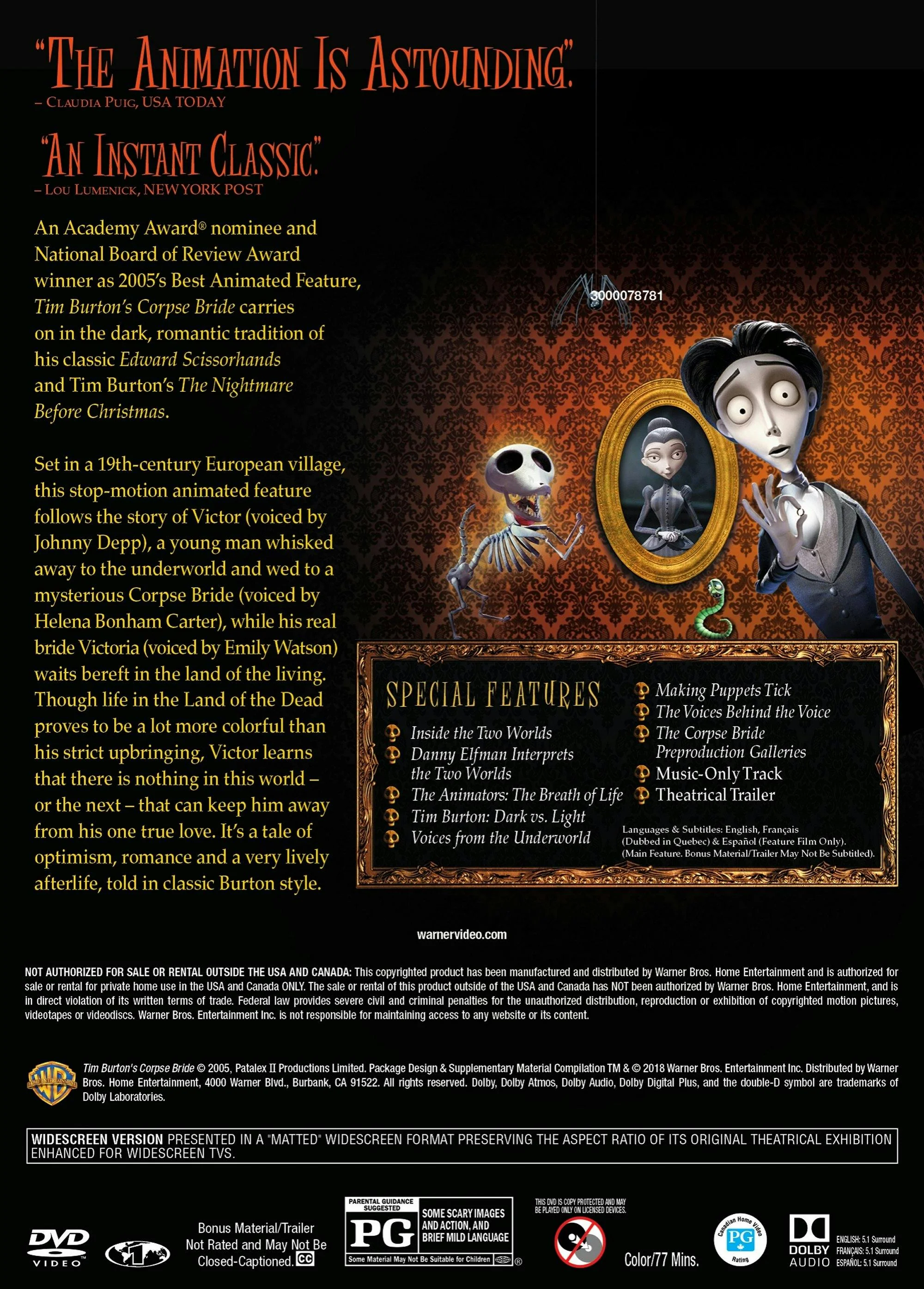 Tim Burton's Corpse Bride (WS)(Halloween/KIDS/DVD) [DVD] - Image 3