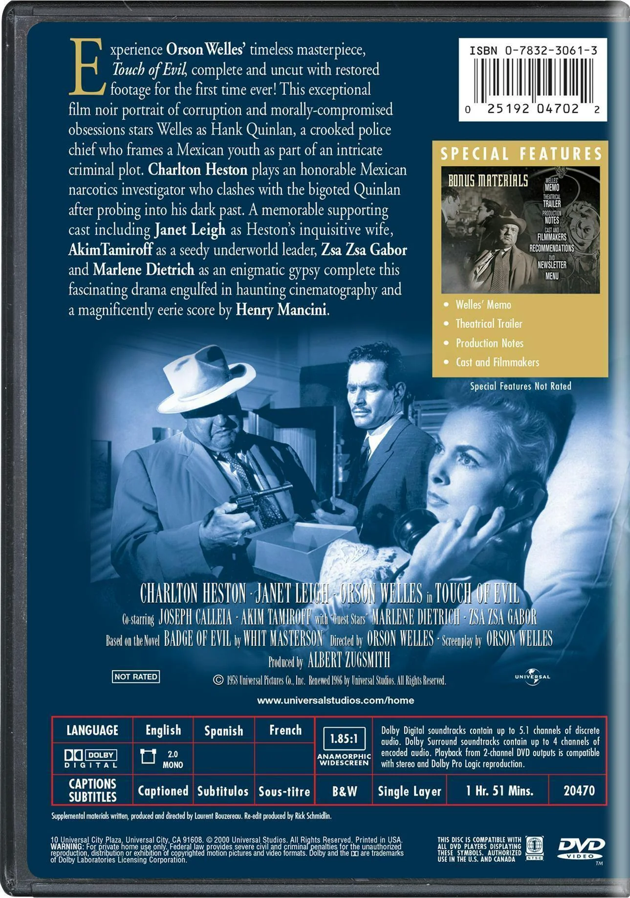 Touch of Evil (DVD Widescreen) [DVD] - Image 2