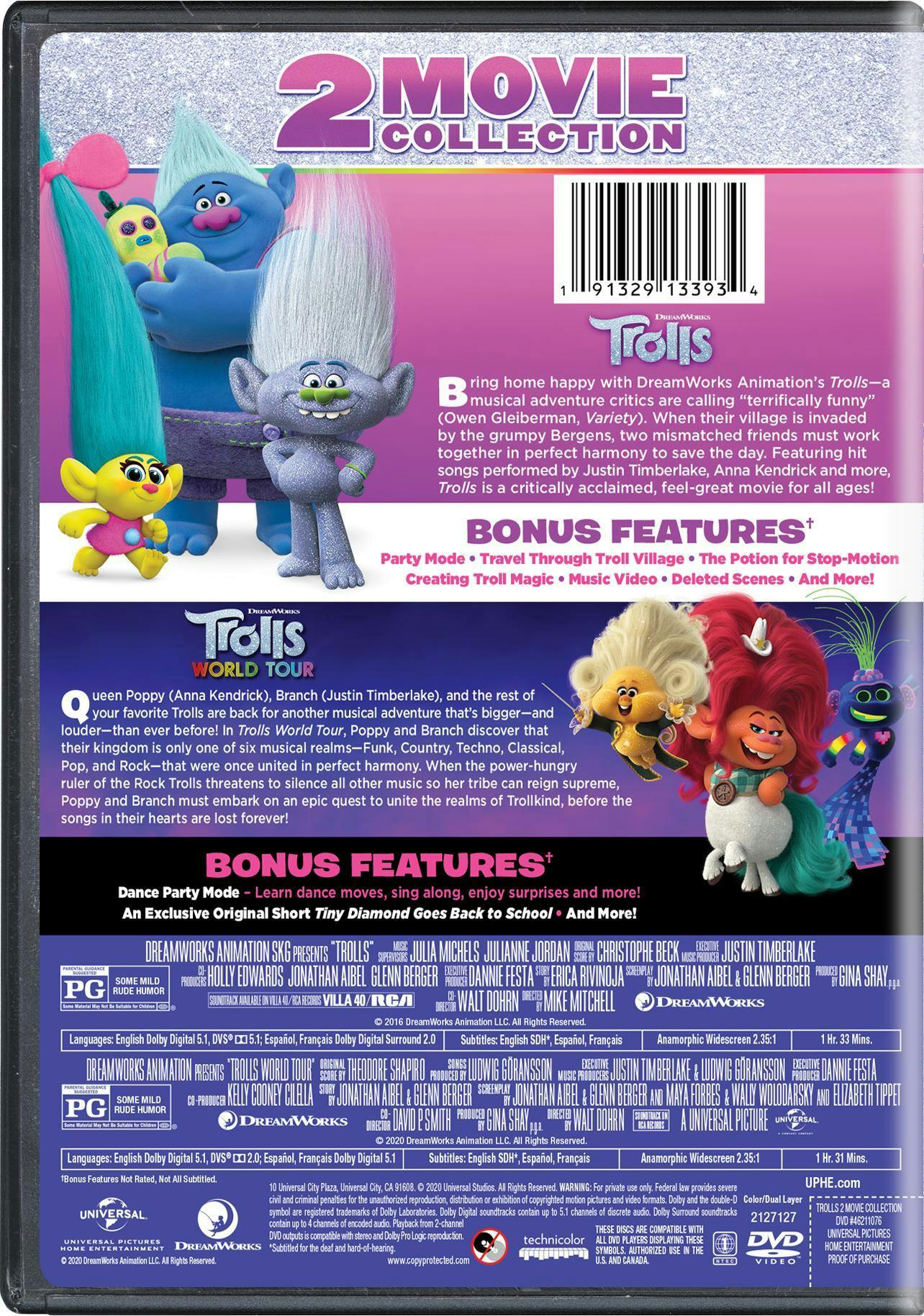 Trolls/Trolls World Tour (DVD Double Feature) [DVD] - Image 3