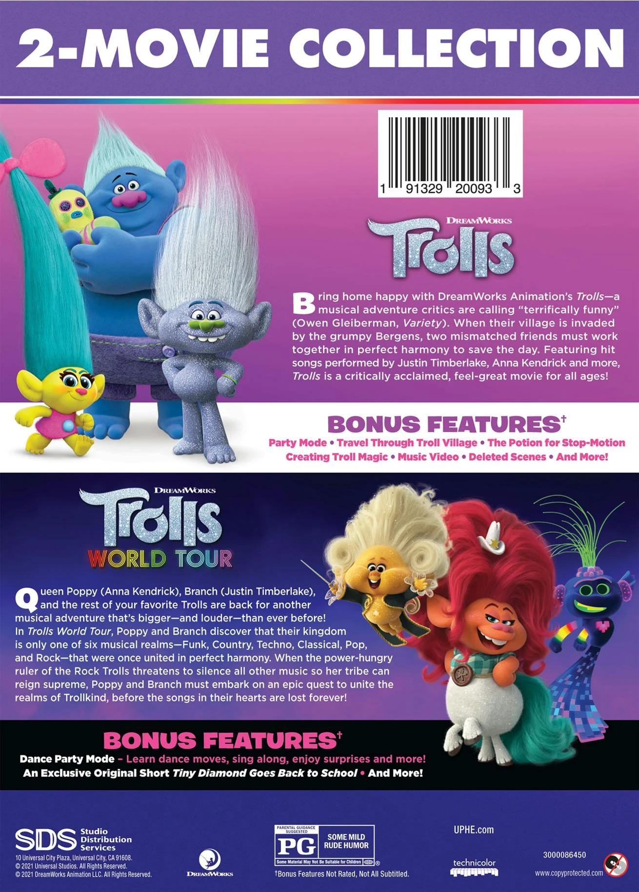 Trolls/Trolls World Tour - Iconic Line Look (DVD Double Feature) [DVD] - Image 2