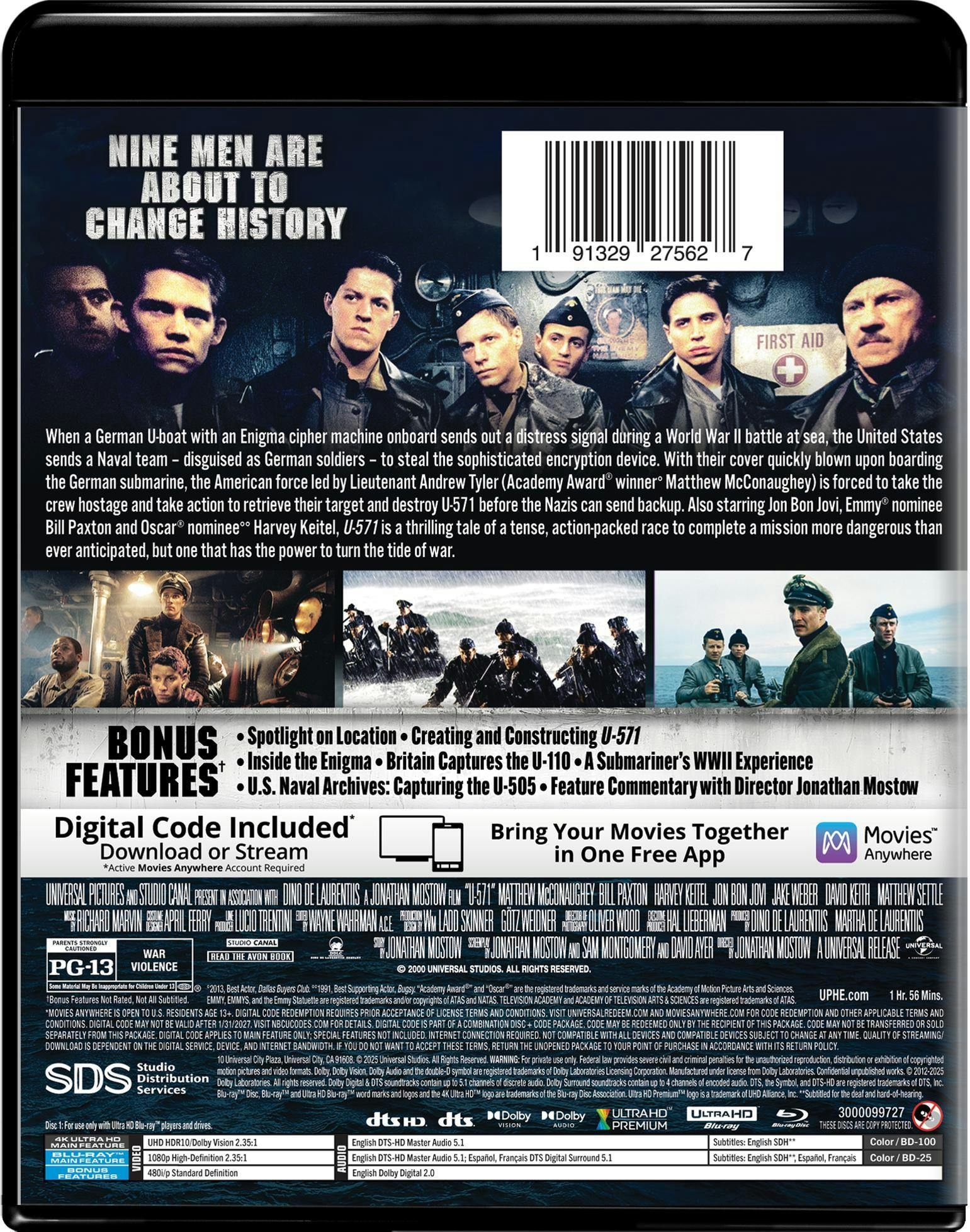 U-571 - 4K Ultra HD + Blu-ray + Digital (4K Ultra HD + Blu-ray + Digital) [UHD] - Image 3