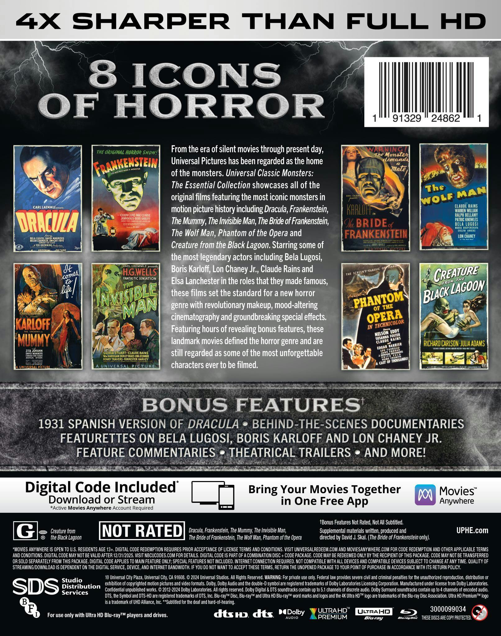 Universal Classic Monsters: The Essential Collection - 4K Ultra HD + Digital (4K Ultra HD) [UHD] - Image 3