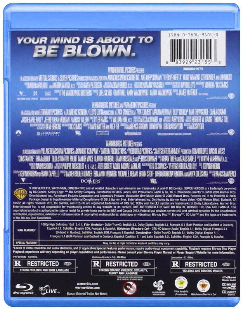 V for Vendetta/Watchmen/Constantine (Box Set) [Blu-ray] - Image 2