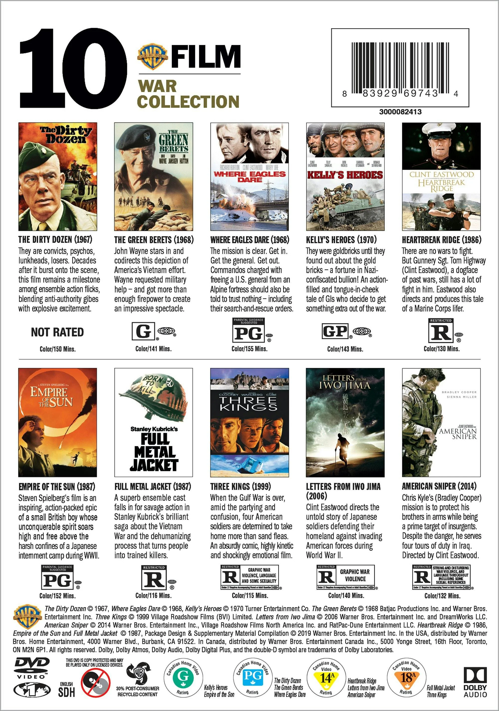 WB 10-Film War Collection (DVD Set) [DVD] - Image 3