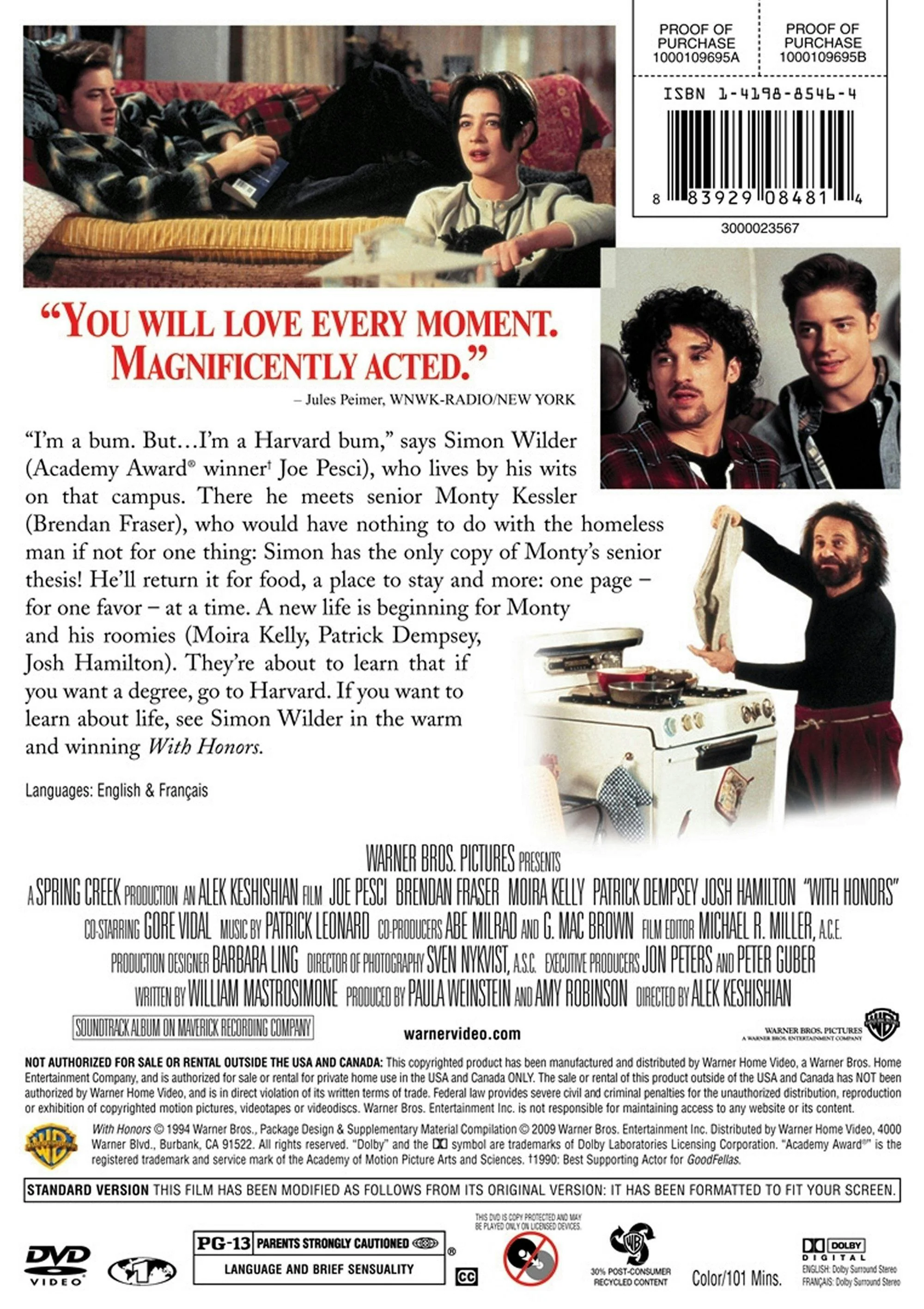 With Honors (DVD New Packaging) [DVD] - Image 2